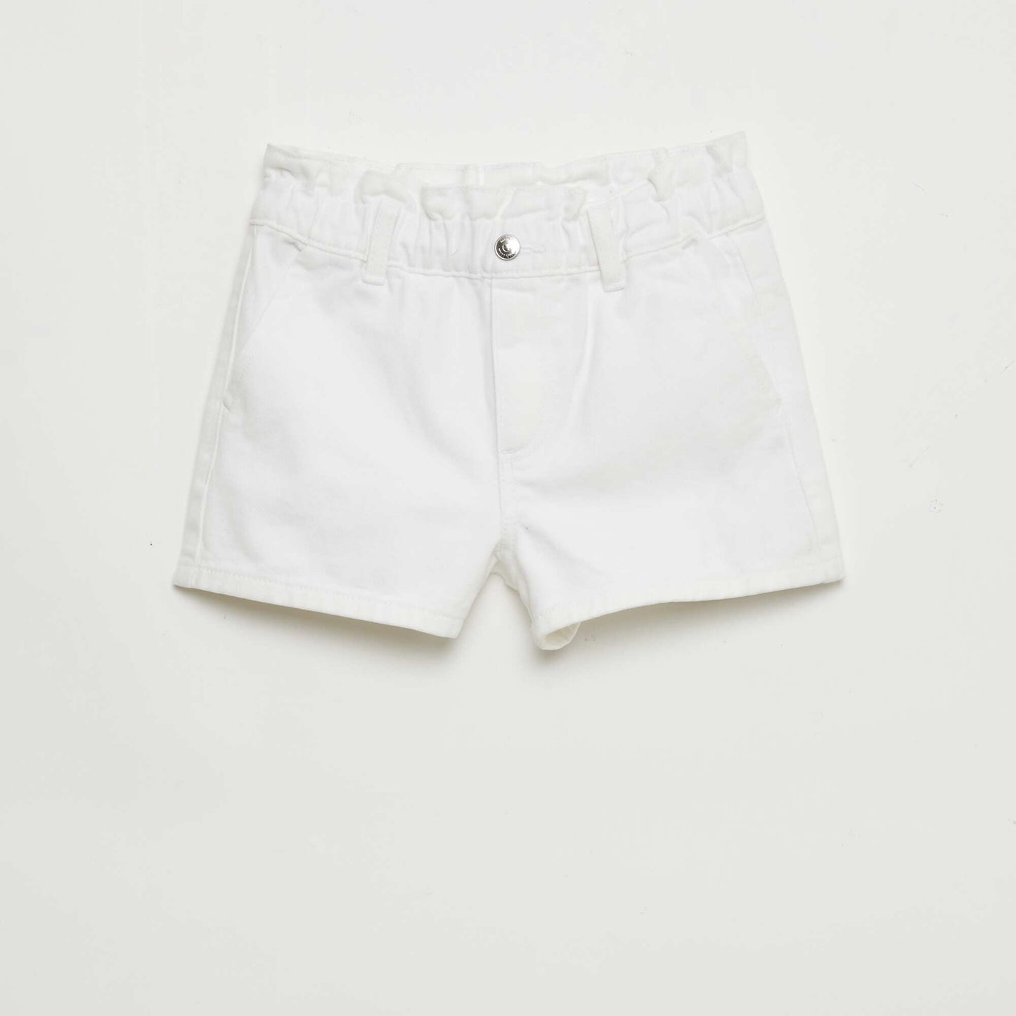 Paper Bag Denim Shorts WHITE