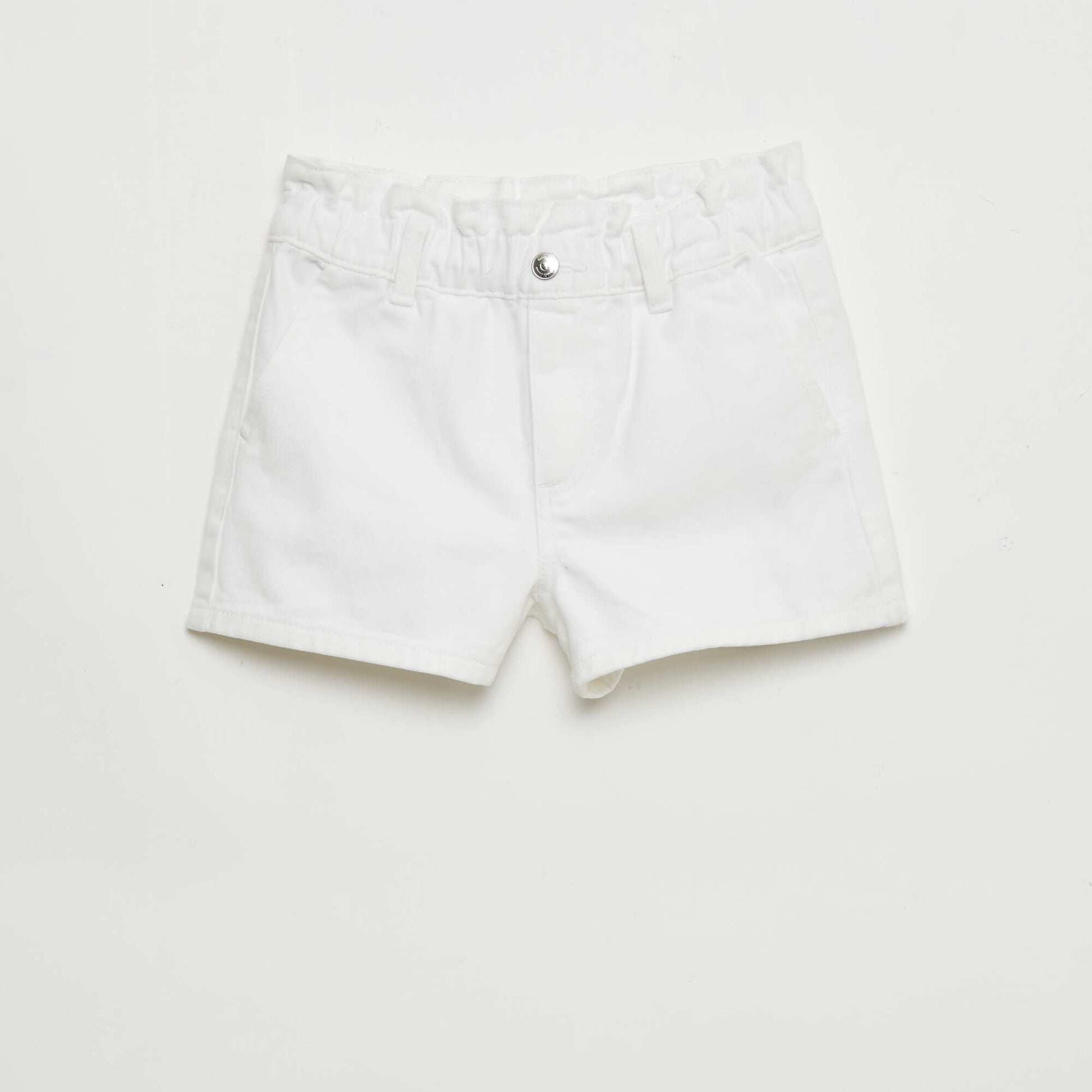 Paper Bag Denim Shorts WHITE