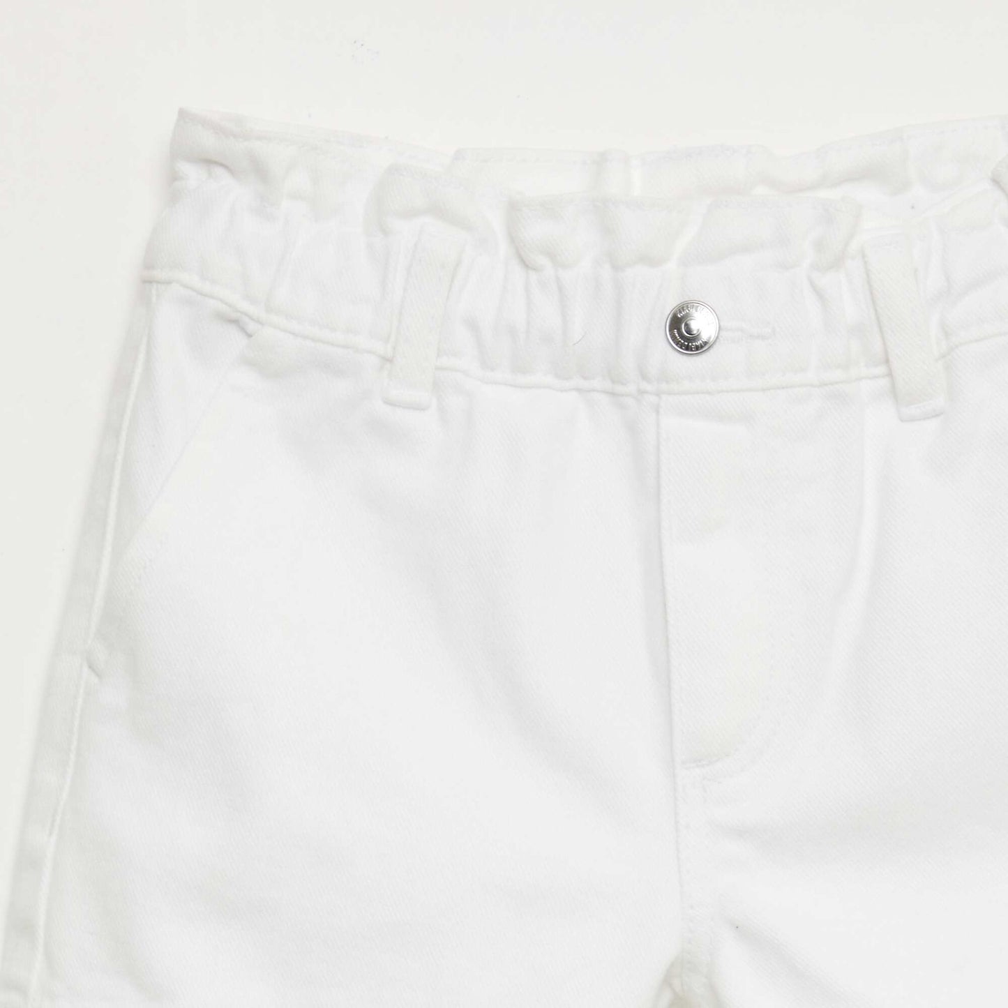 Paper Bag Denim Shorts WHITE