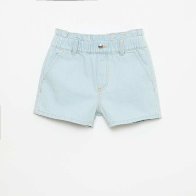 Paper Bag Denim Shorts BLUE