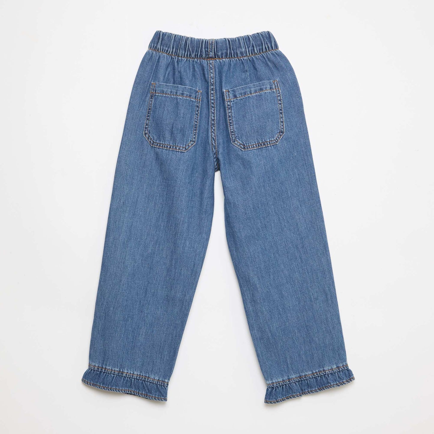 Flowy Jean-Effect Pants DARK BLUE