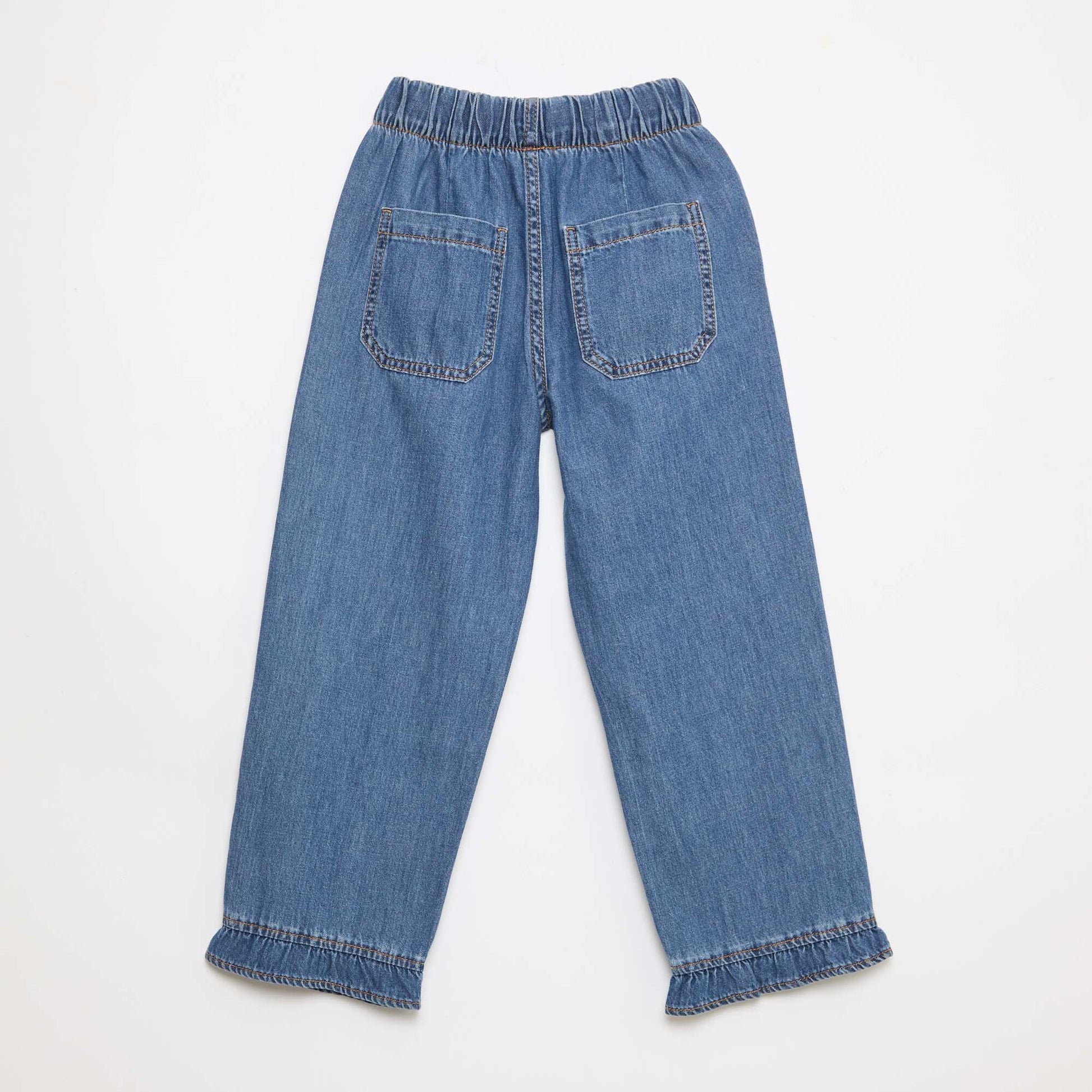 Flowy Jean-Effect Pants DARK BLUE