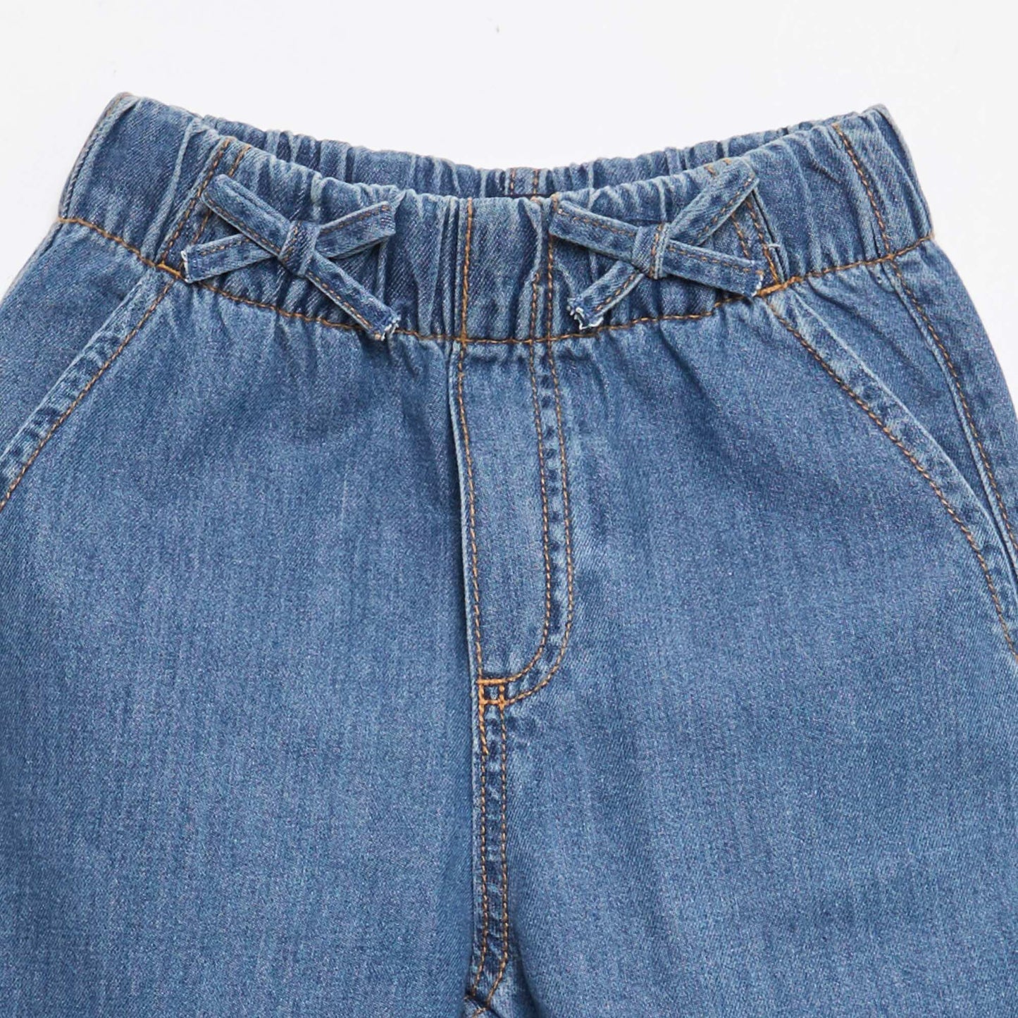 Flowy Jean-Effect Pants DARK BLUE