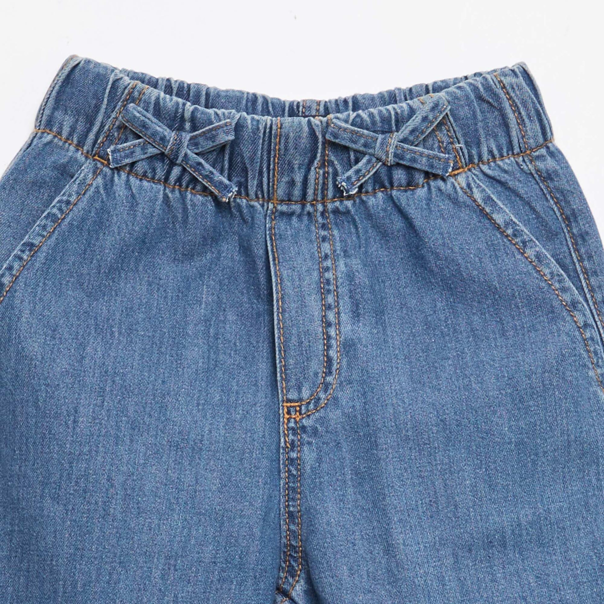 Flowy Jean-Effect Pants DARK BLUE