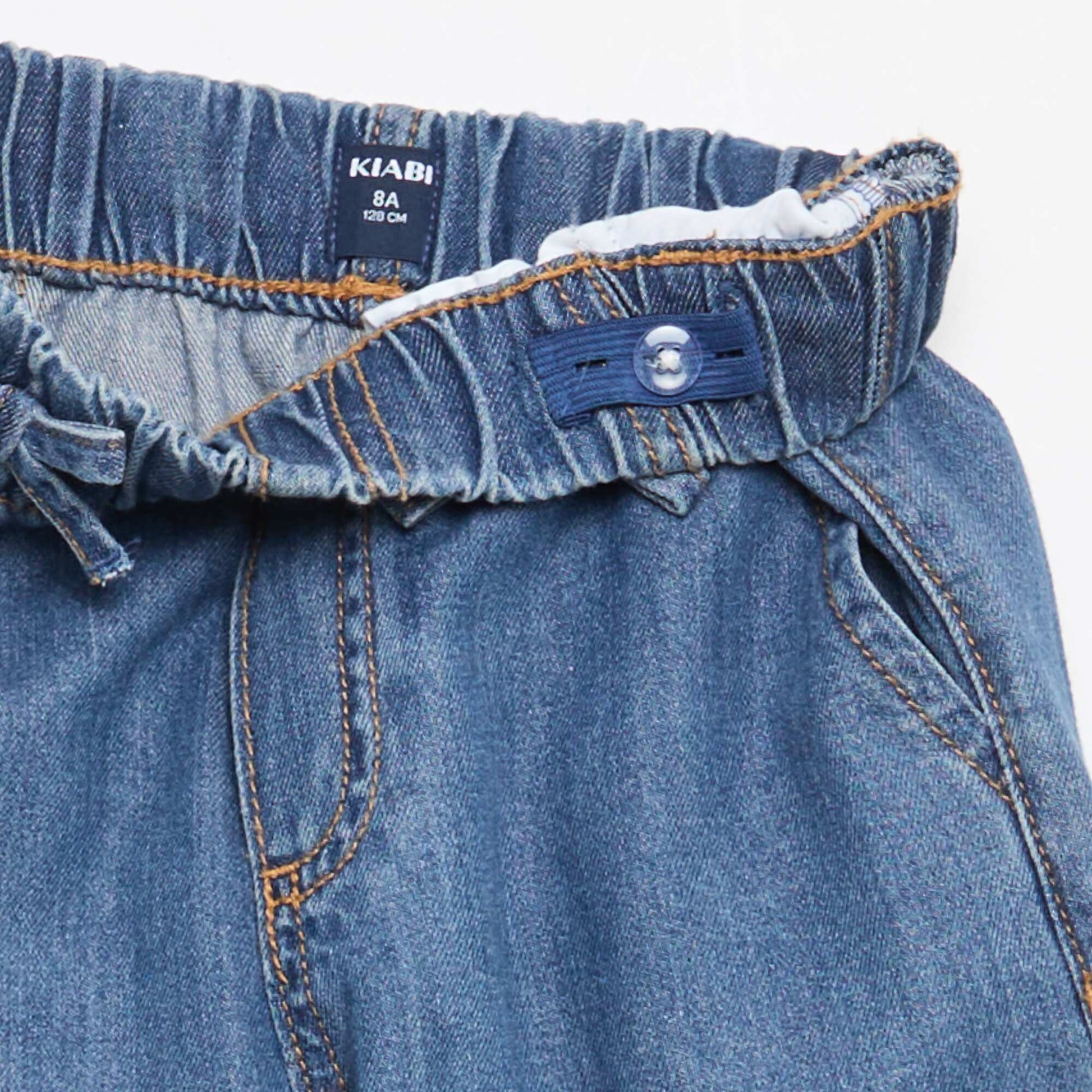 Flowy Jean-Effect Pants DARK BLUE
