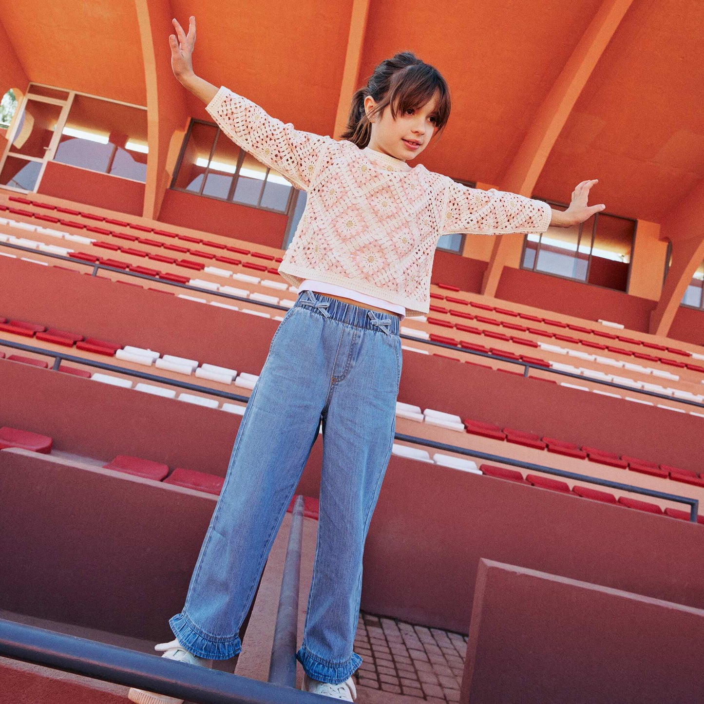 Flowy Jean-Effect Pants BLUE