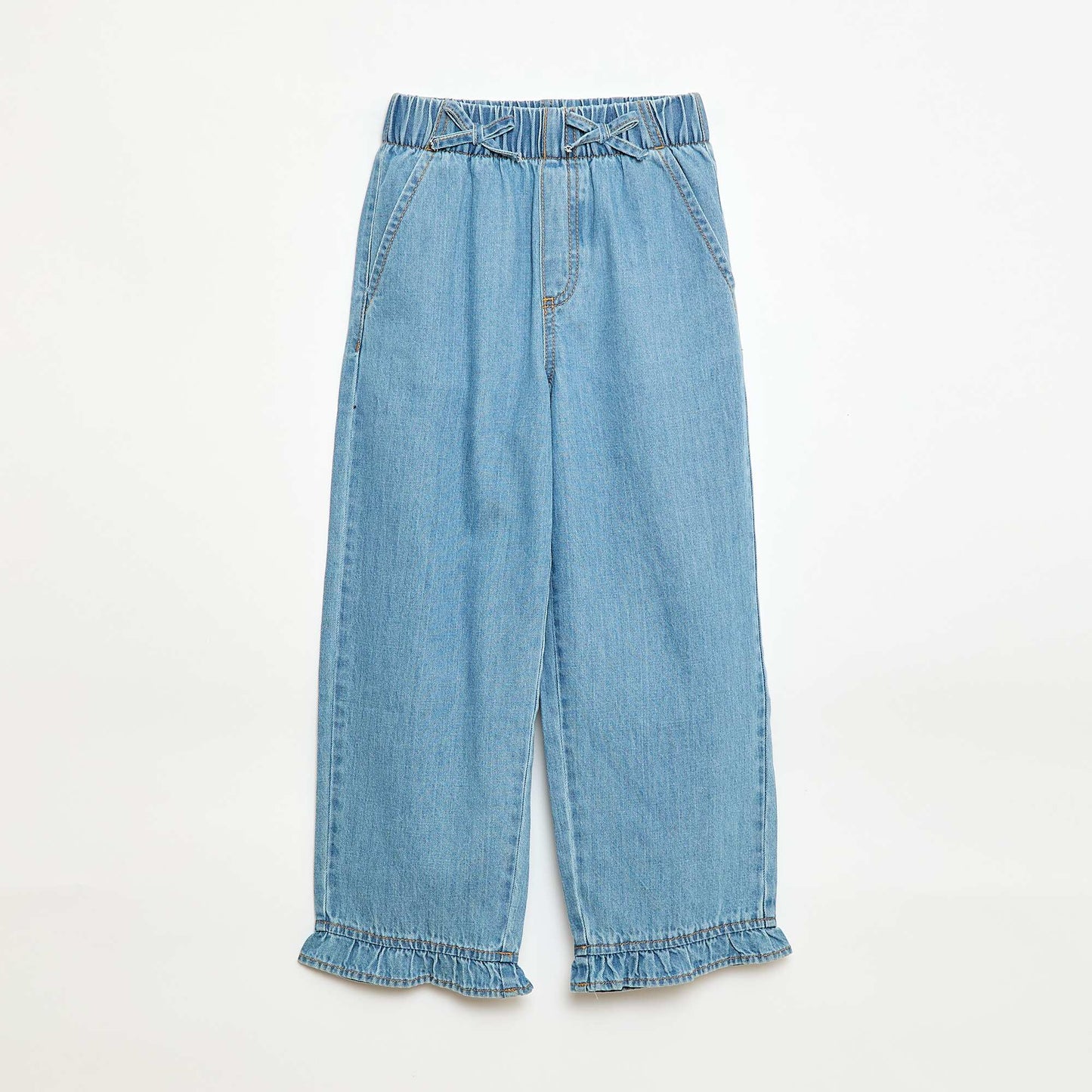 Flowy Jean-Effect Pants BLUE
