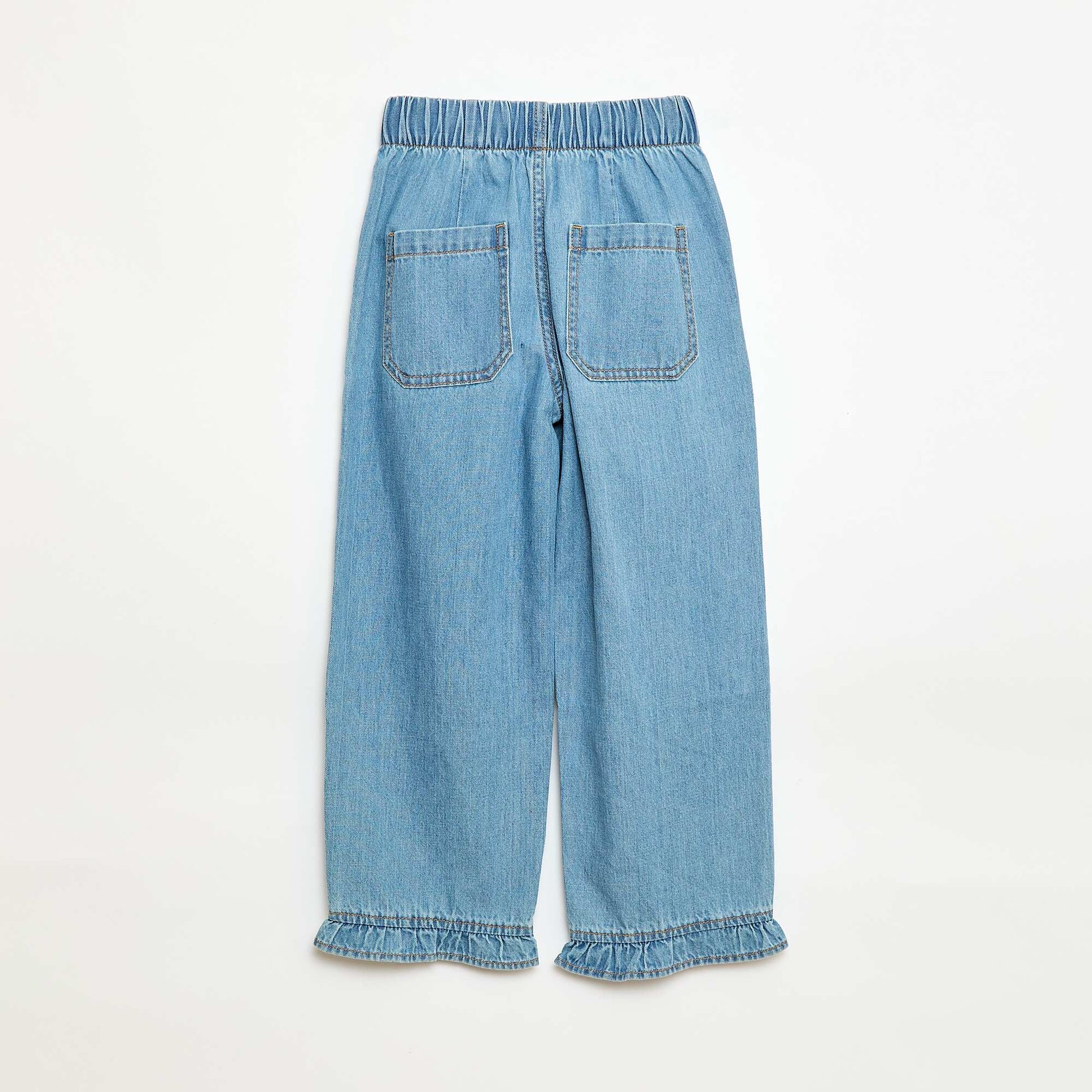 Flowy Jean-Effect Pants BLUE