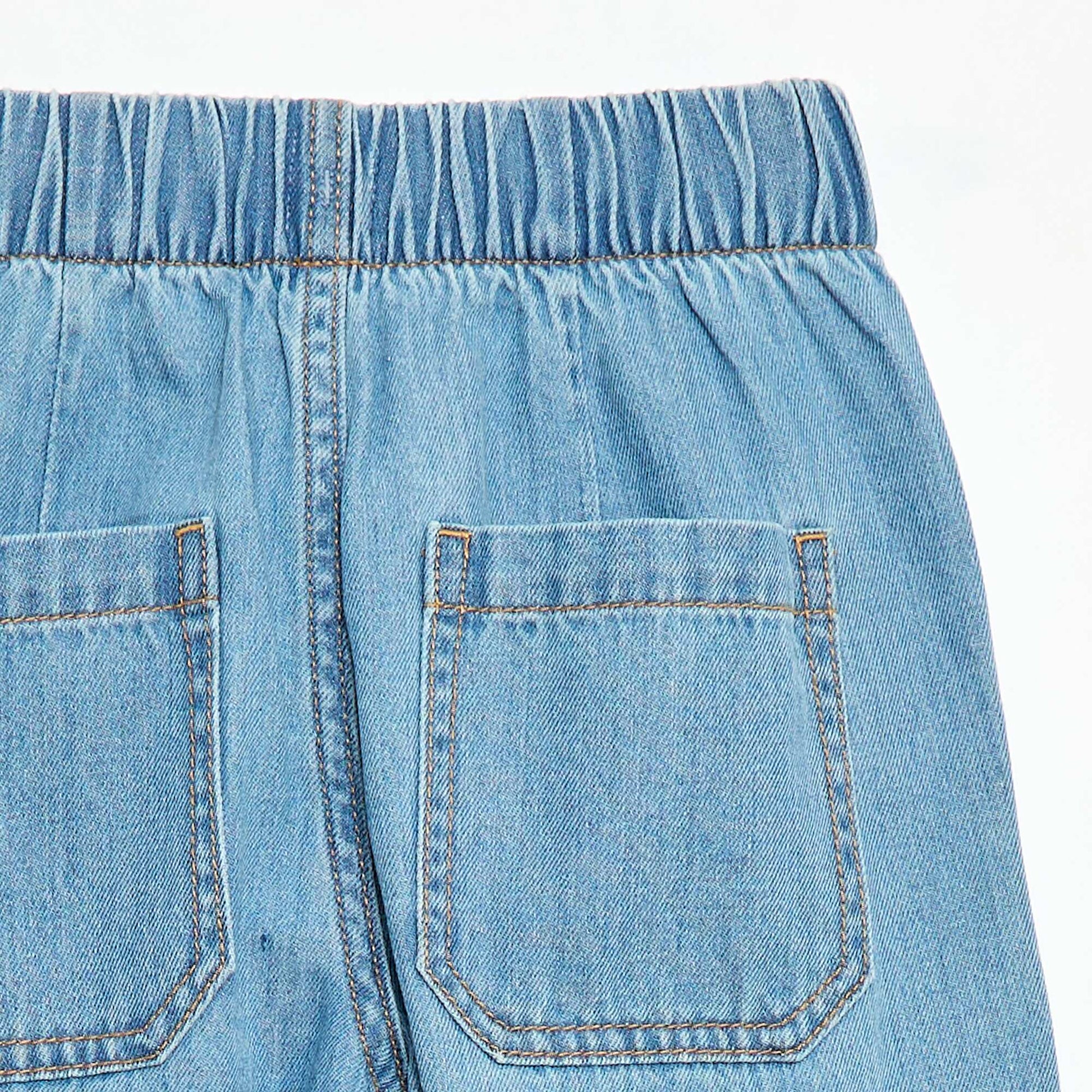Flowy Jean-Effect Pants BLUE