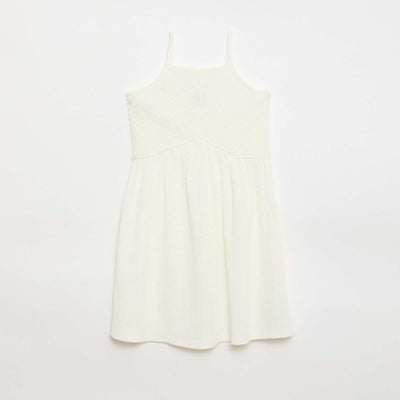 Solid Spaghetti Strap Dress WHITE