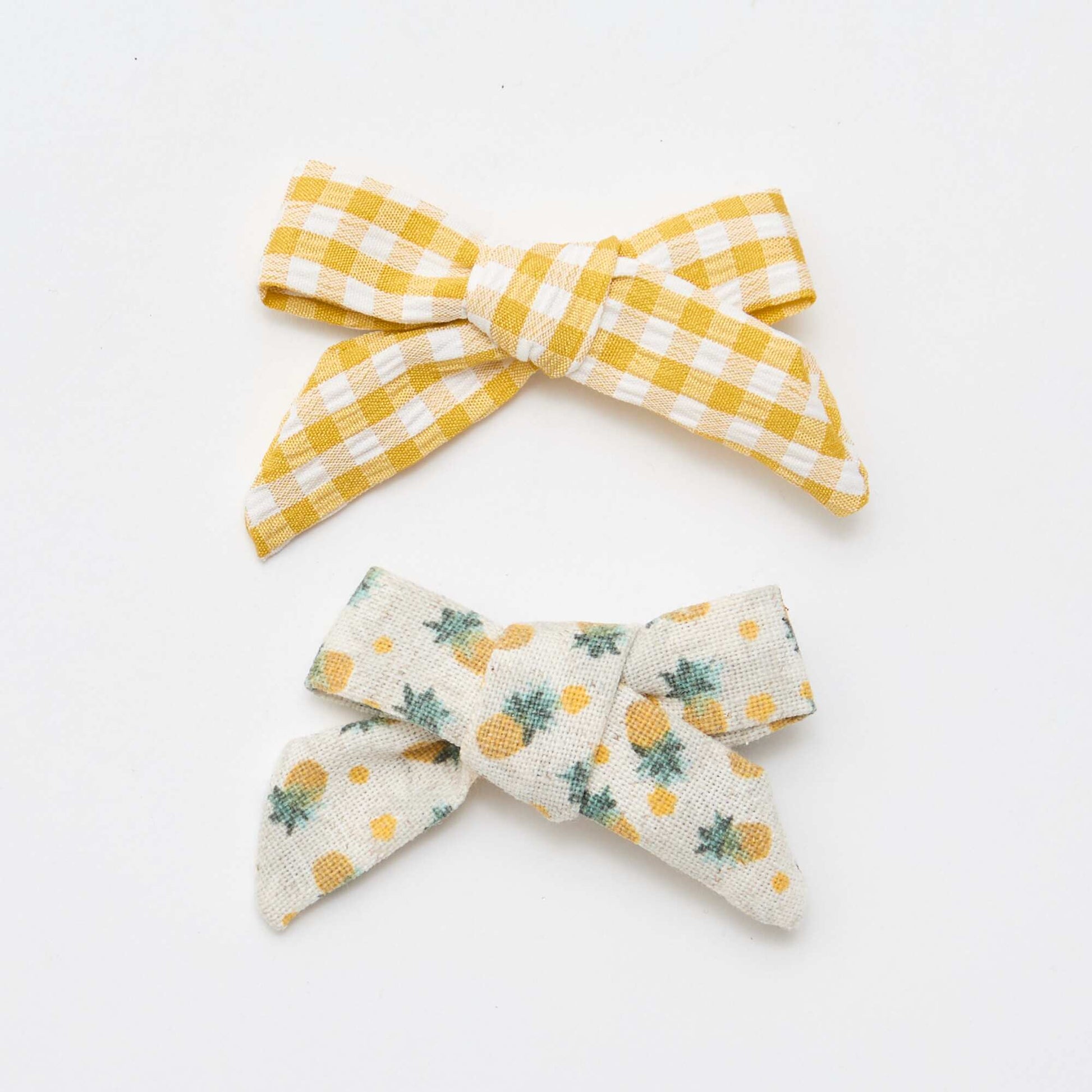 Set of 2 Bow Alligator Clips YELLOW