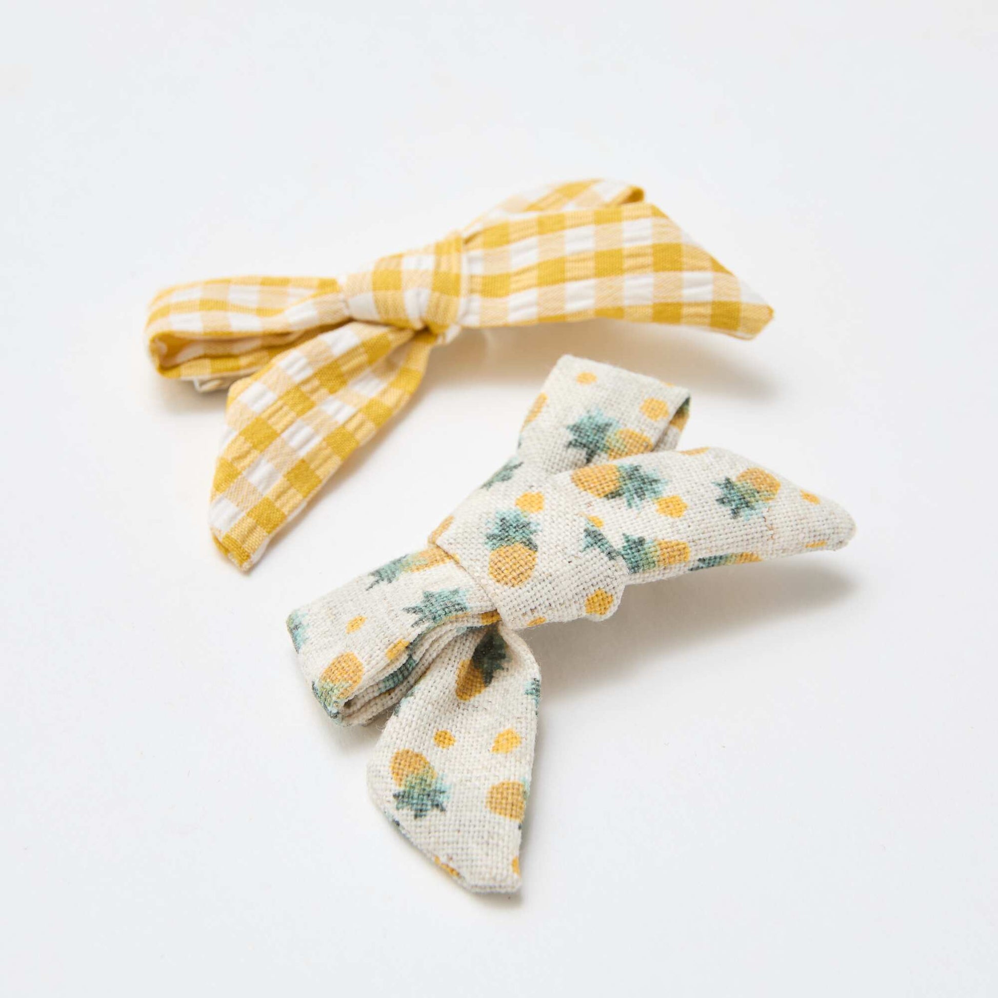Set of 2 Bow Alligator Clips YELLOW