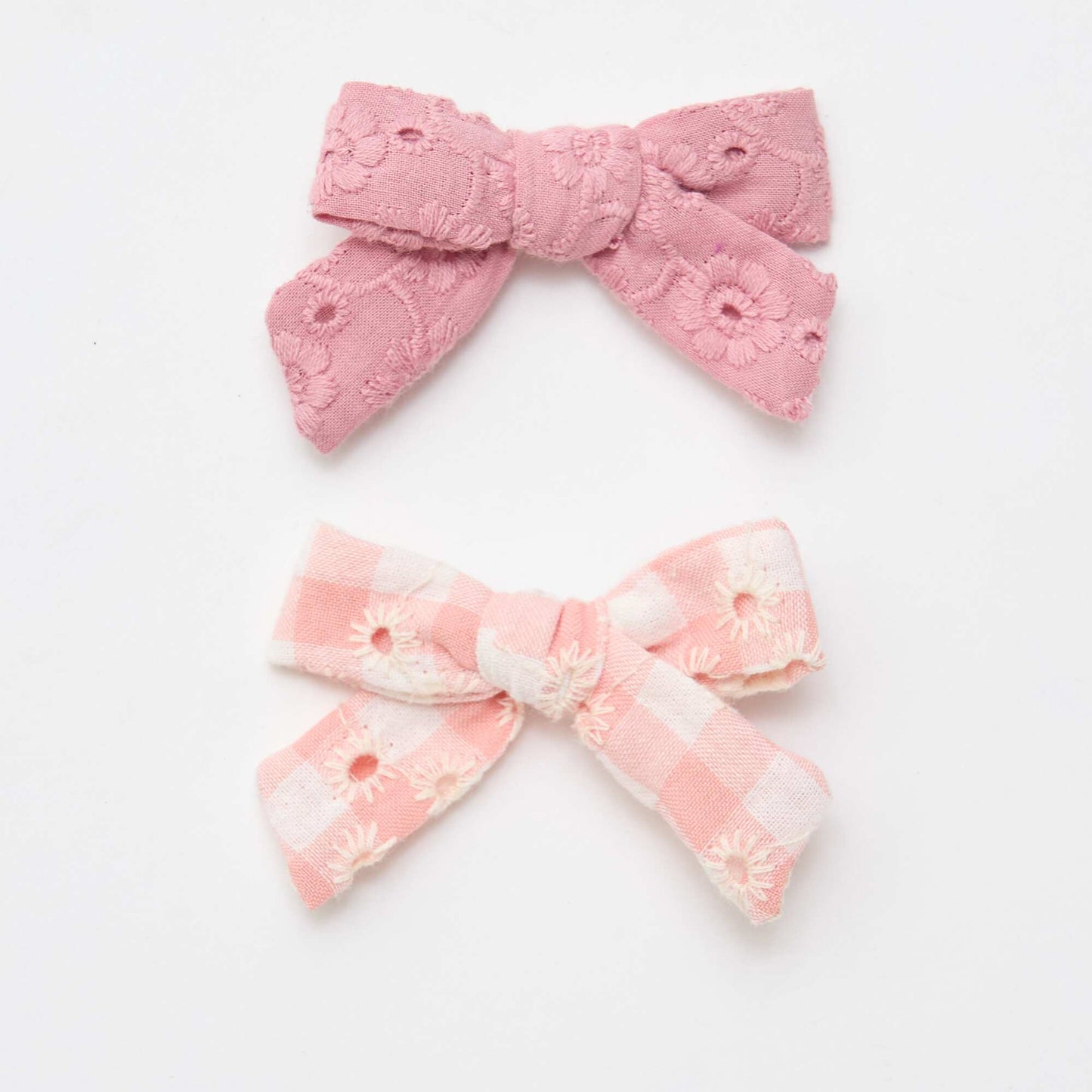 Set of 2 bow alligator clips PINK