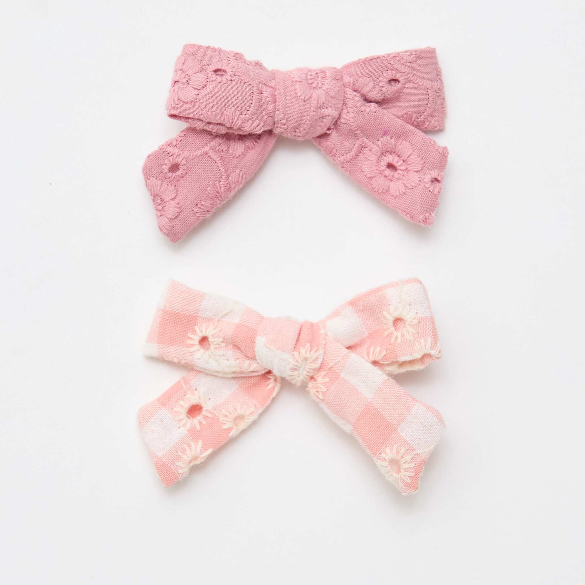 Set of 2 bow alligator clips PINK