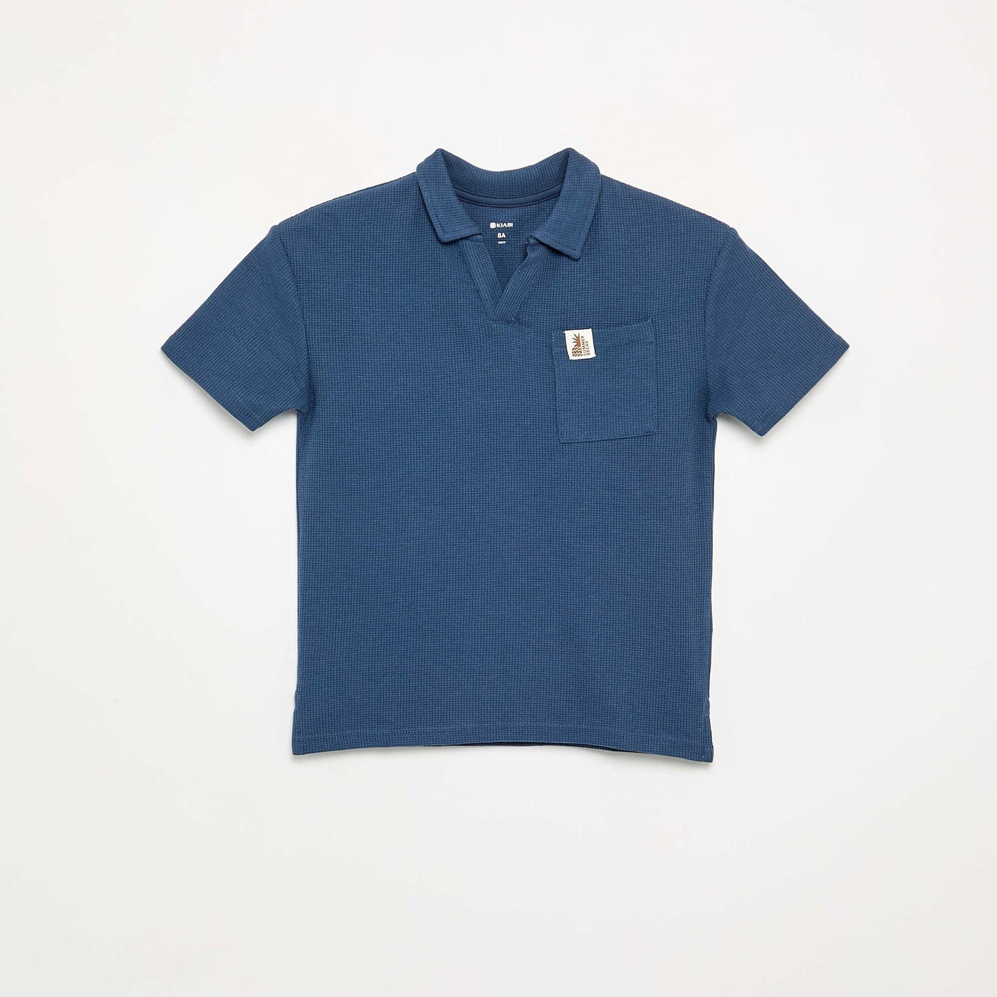 Honeycomb knit polo shirt WHITE