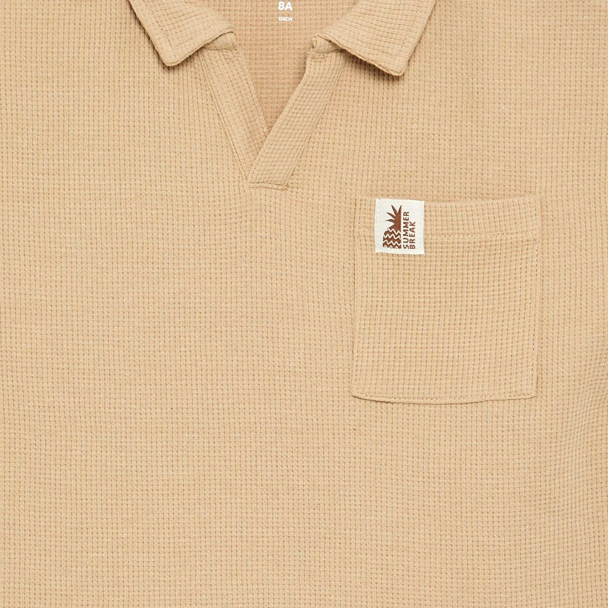 Honeycomb knit polo shirt WHITE