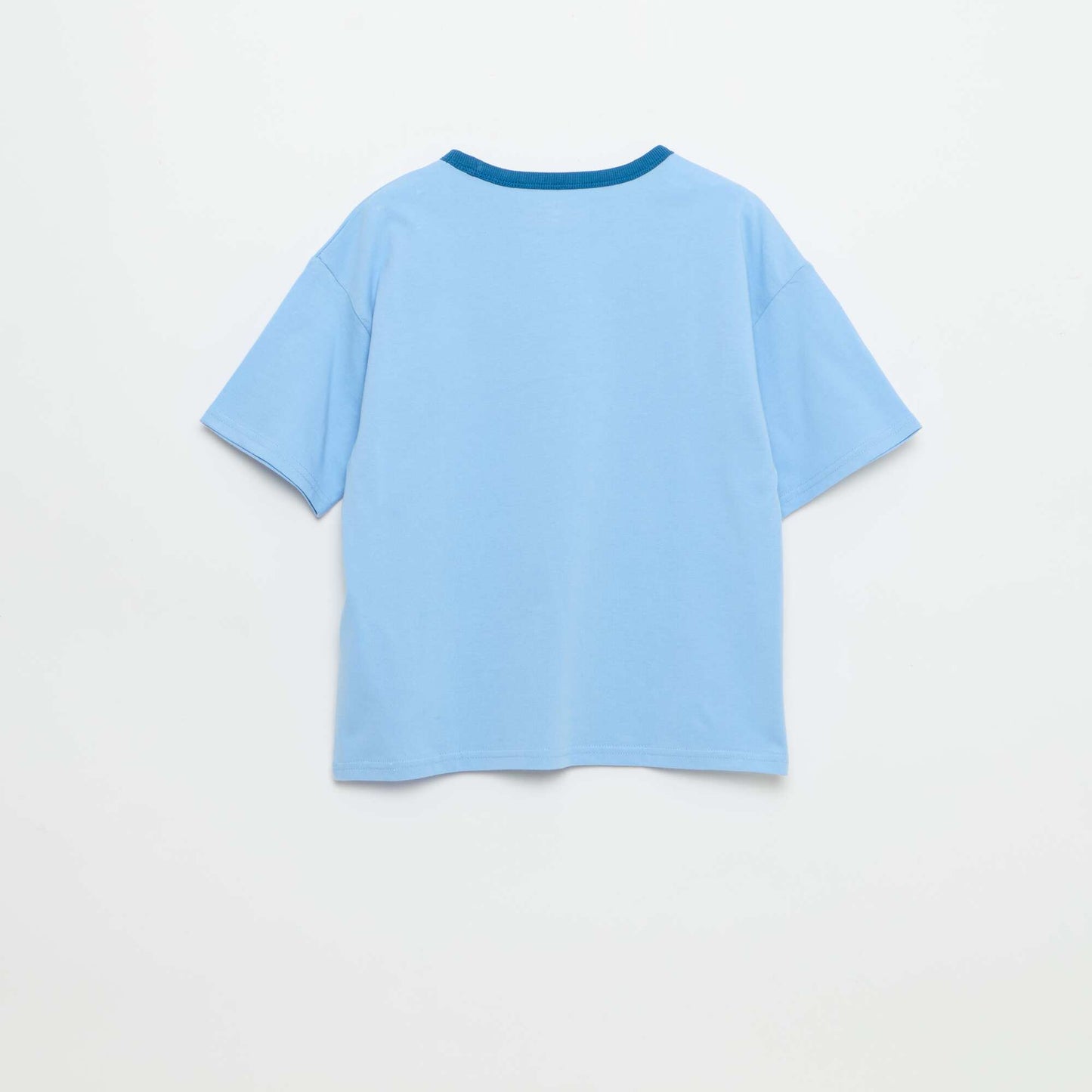 Short-Sleeve Patterned T-Shirt with Contrasting Trim KHAKI