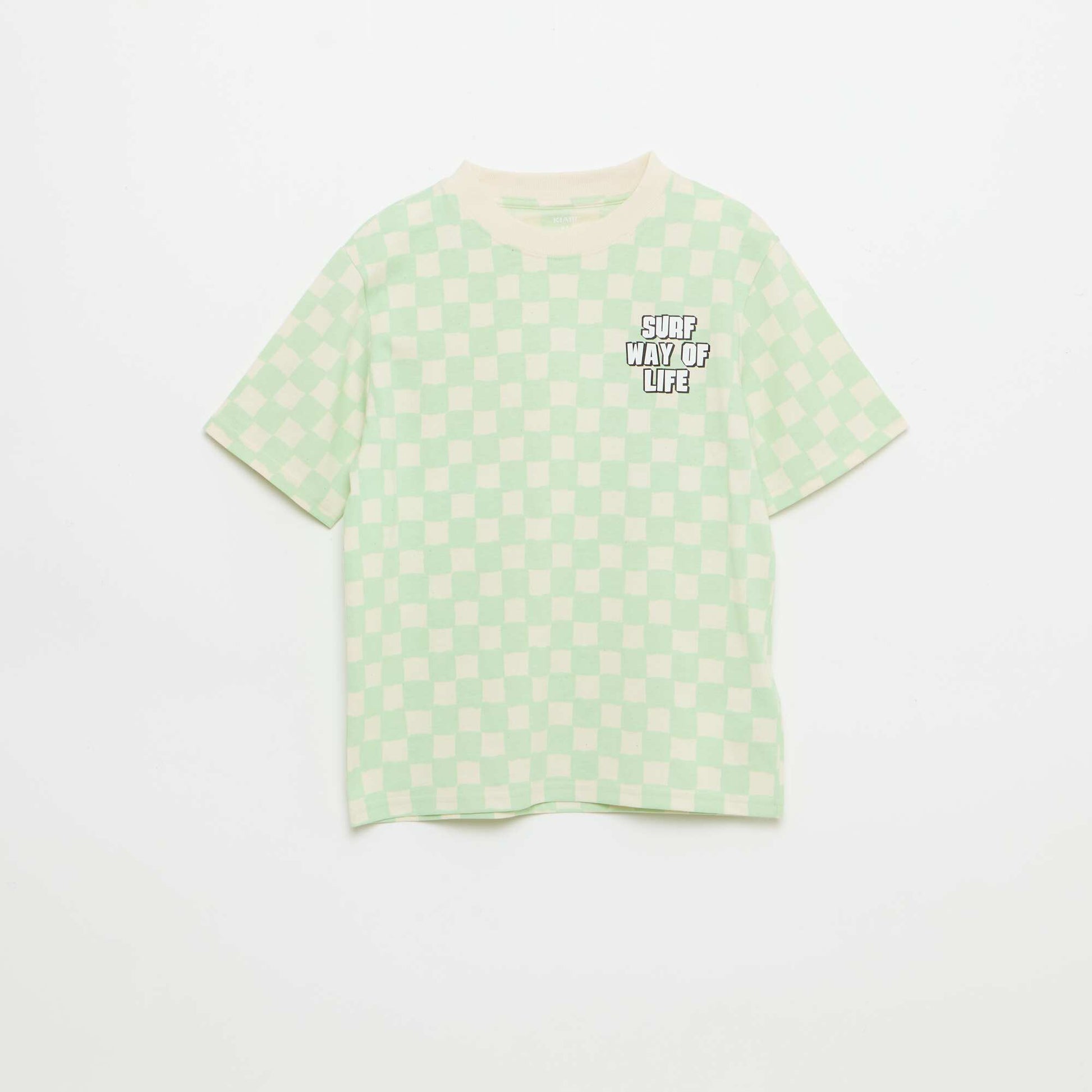 Short-sleeved graphic print T-shirt GREEN
