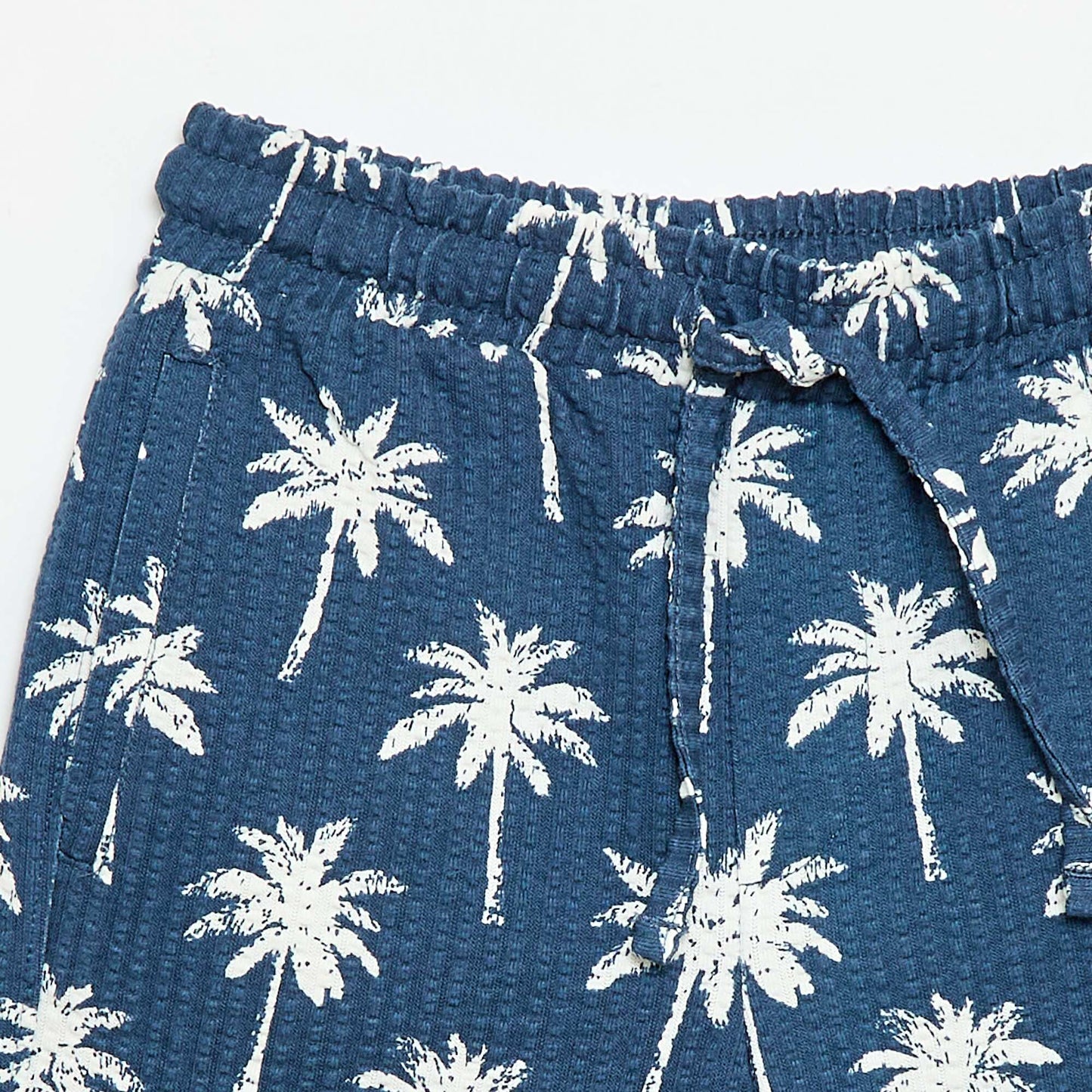 Two-Tone Cotton Shorts with Elasticated Waist BLUE