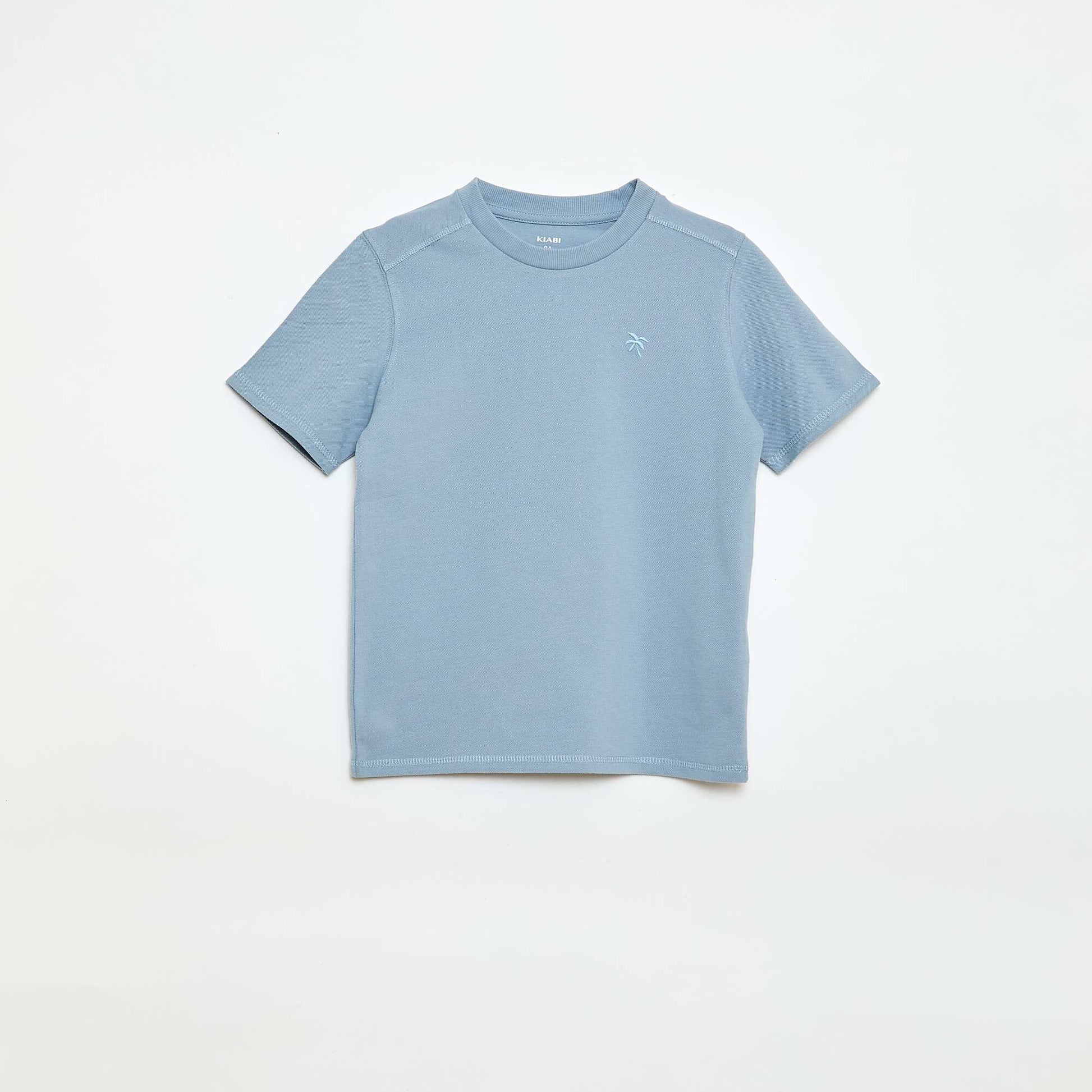 Cotton piqué t-shirt and shorts set BLUE