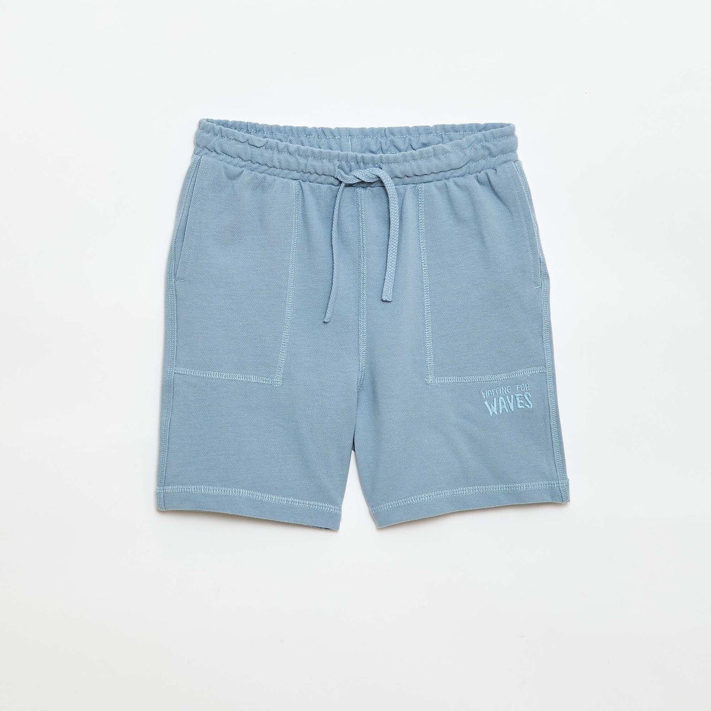 Cotton piqué t-shirt and shorts set BLUE
