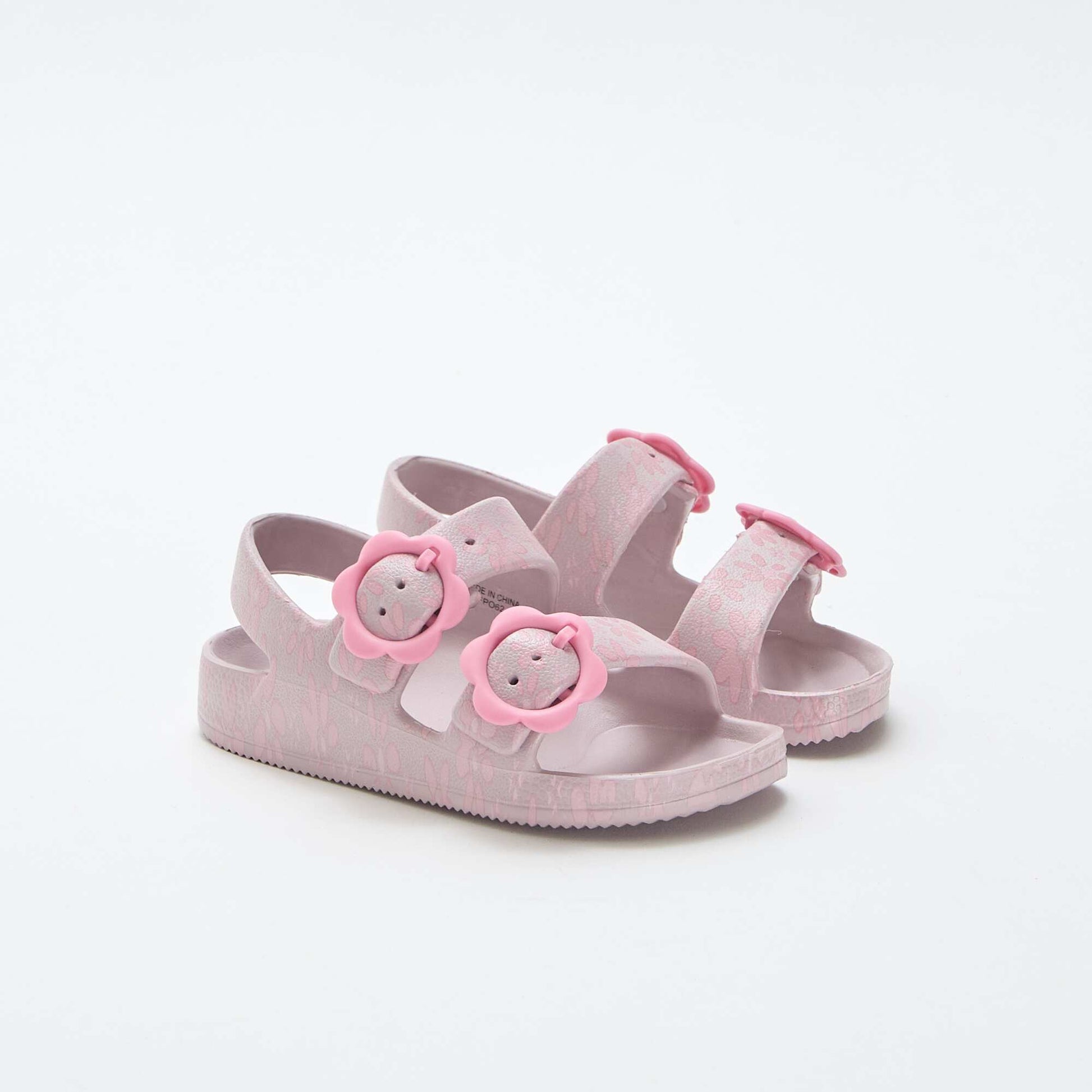 Plastic sandals with floral pattern PINK