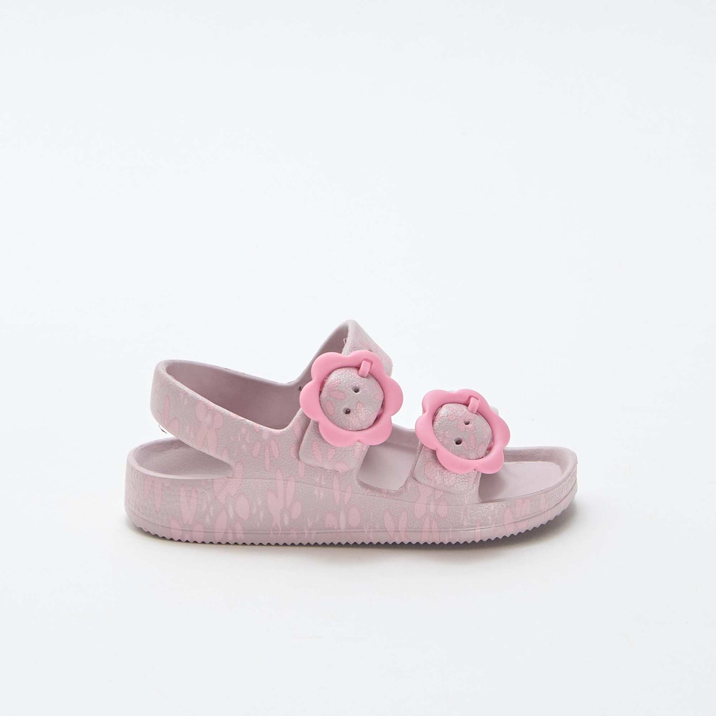 Plastic sandals with floral pattern PINK