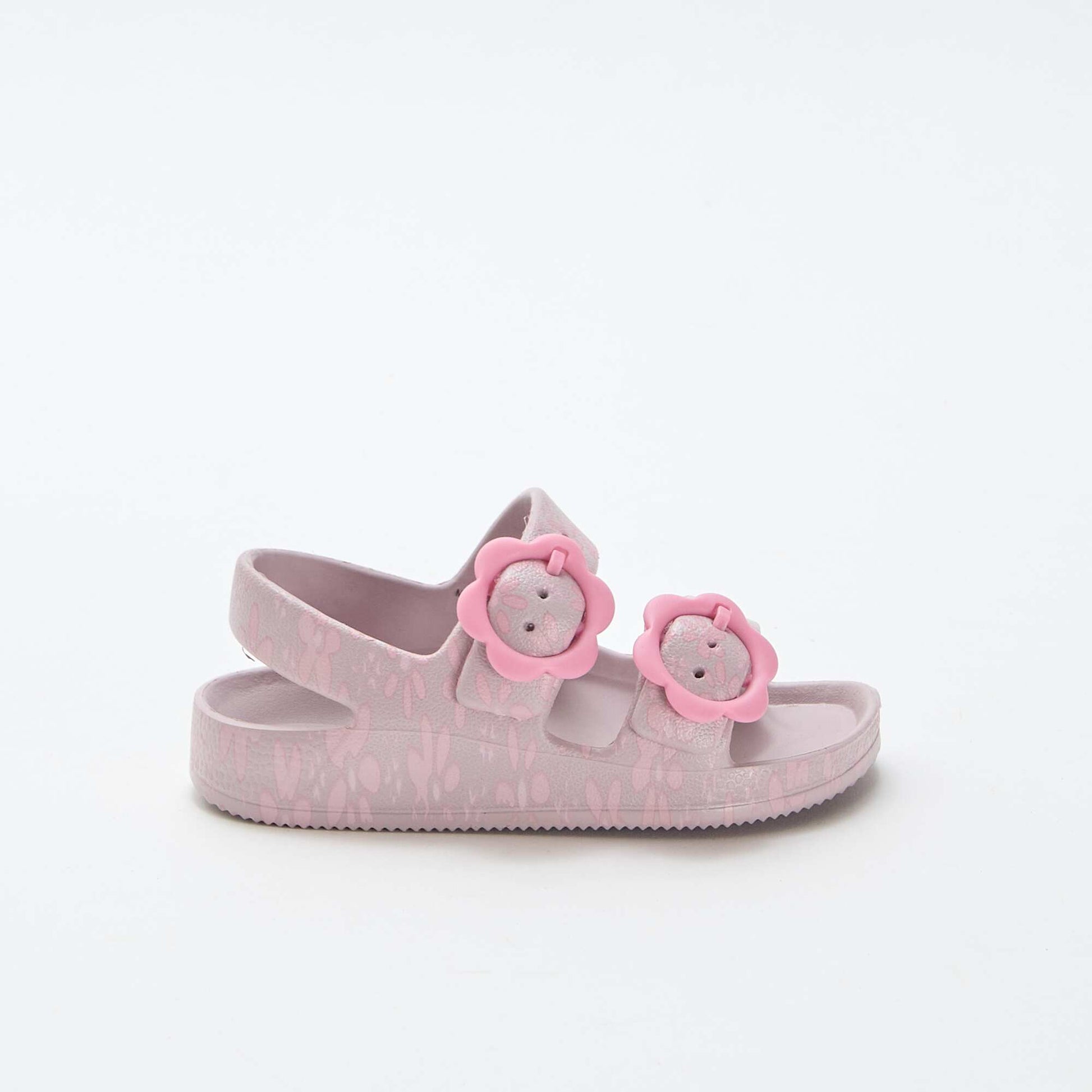 Plastic sandals with floral pattern PINK