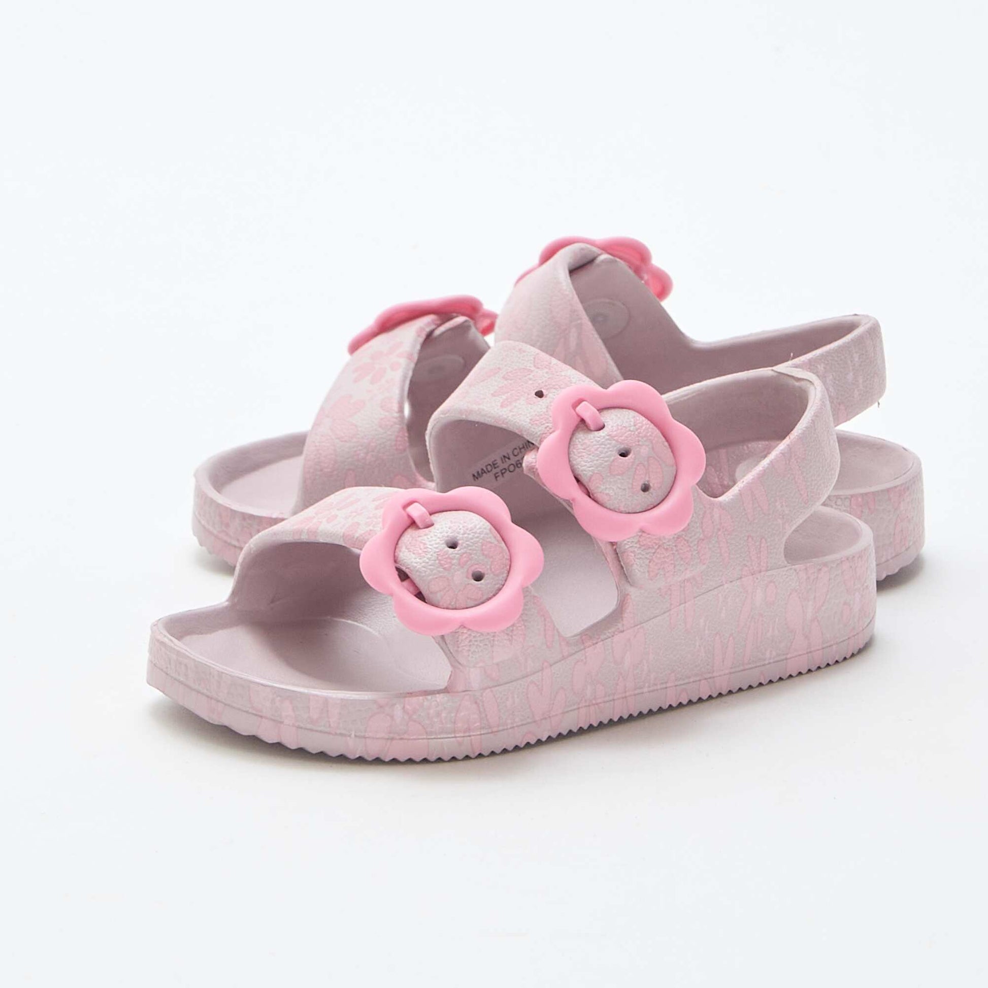 Plastic sandals with floral pattern PINK