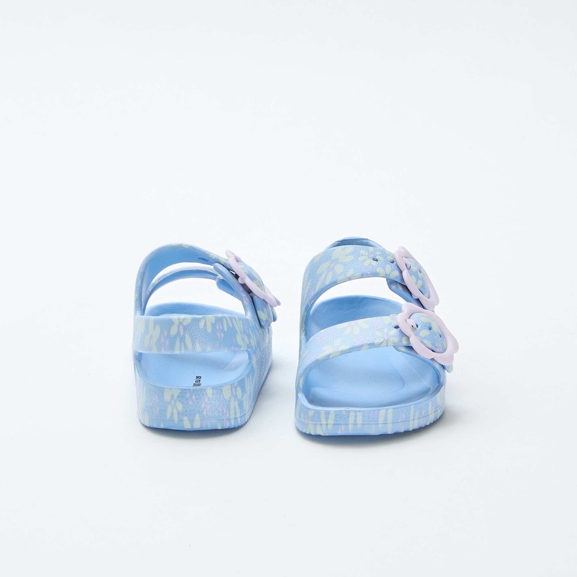 Plastic sandals with floral pattern BLUE
