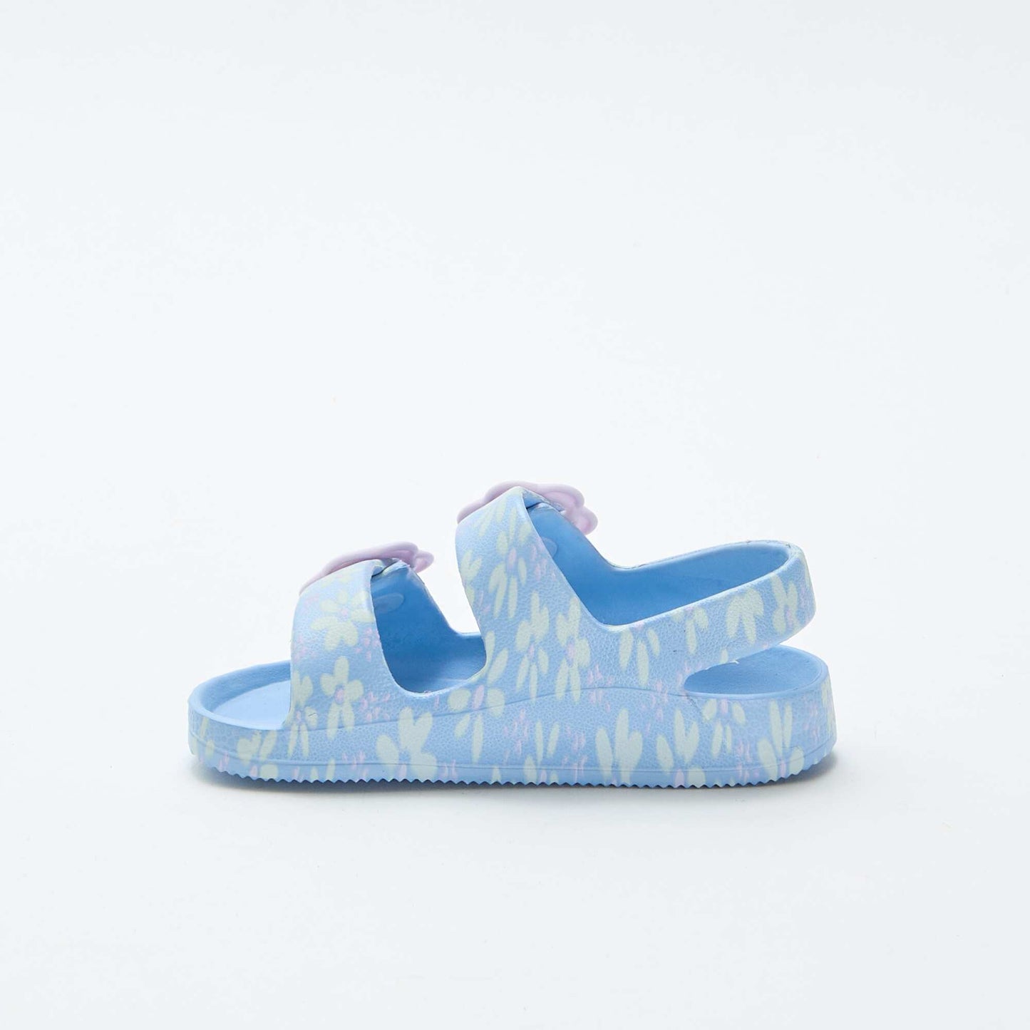 Plastic sandals with floral pattern BLUE