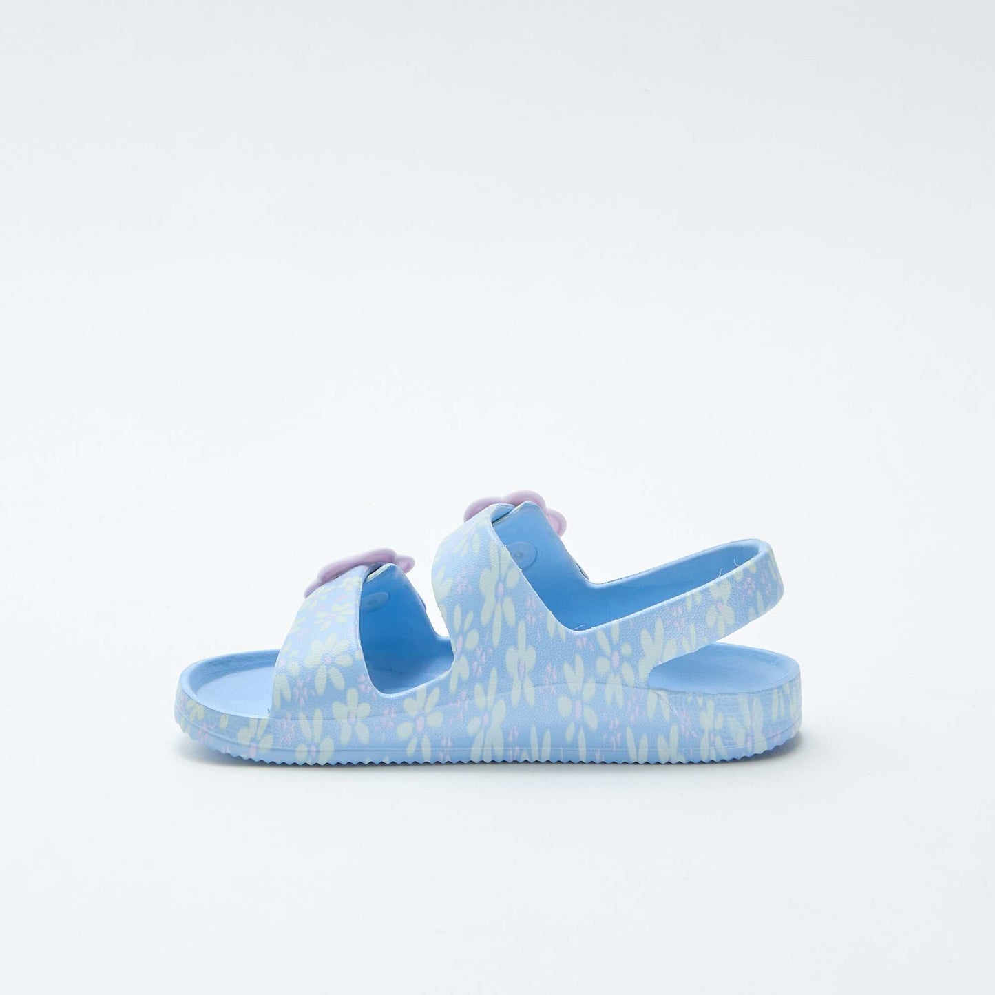 Floral print plastic sandals BLUE