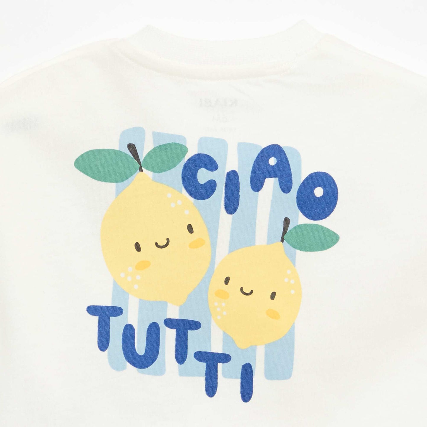 Cotton T-shirt with chest embroidery WHITE