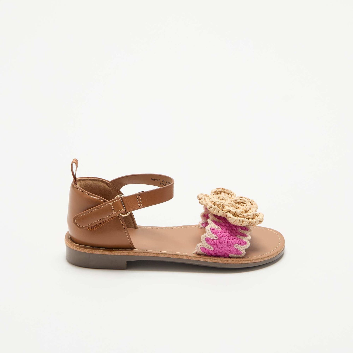 Flat sandals with fancy flowers BEIGE