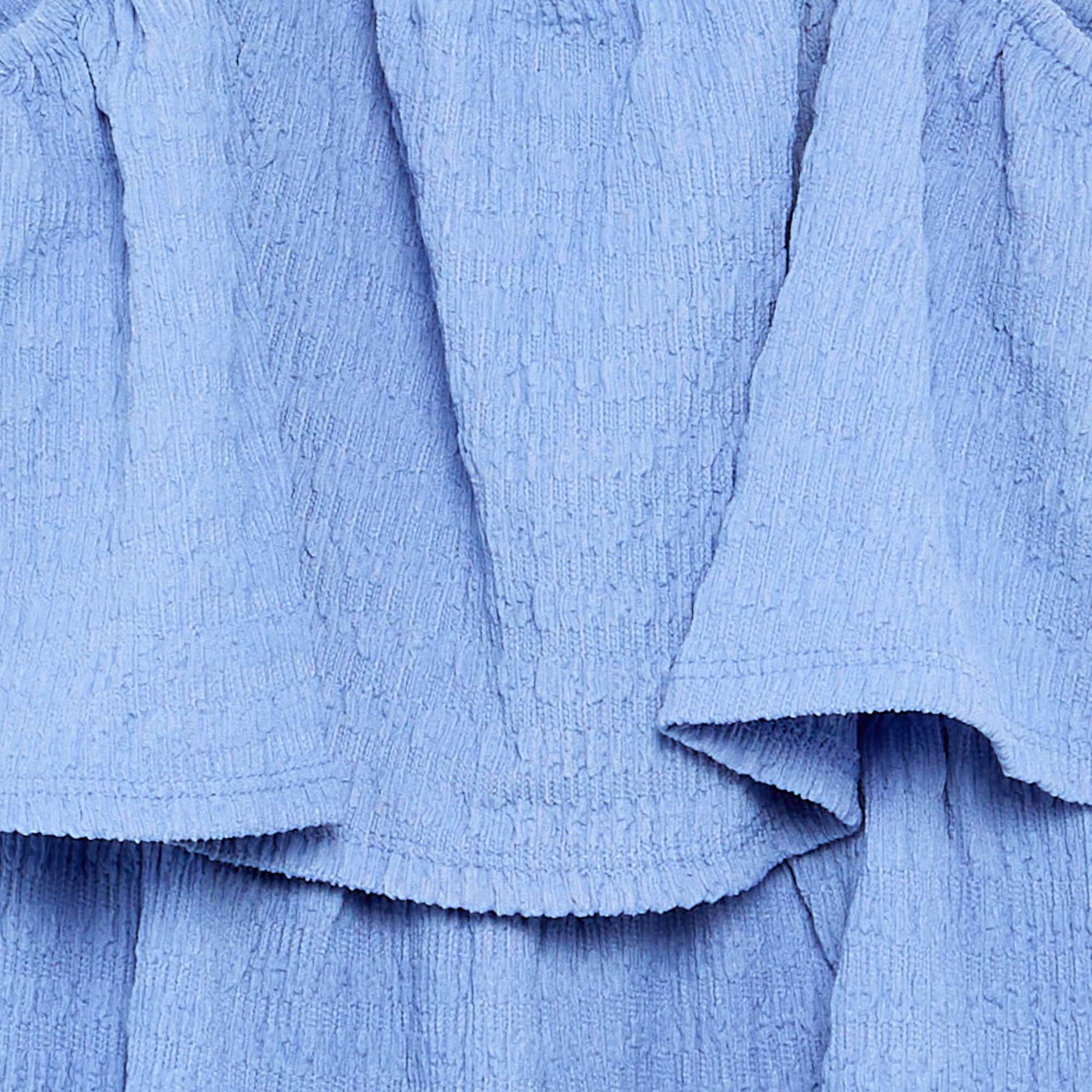 Solid Waffle Knit Strap Playsuit BLUE