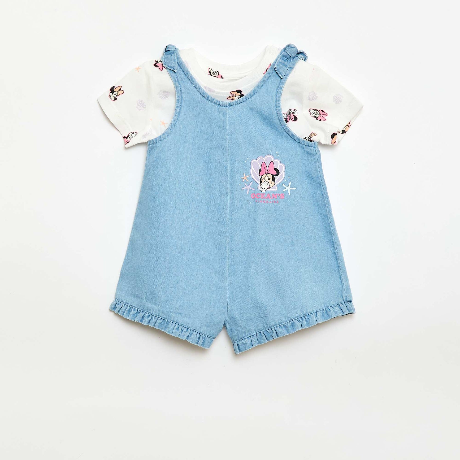 Disney Mickey Mouse T-Shirt & Romper Set WHITE