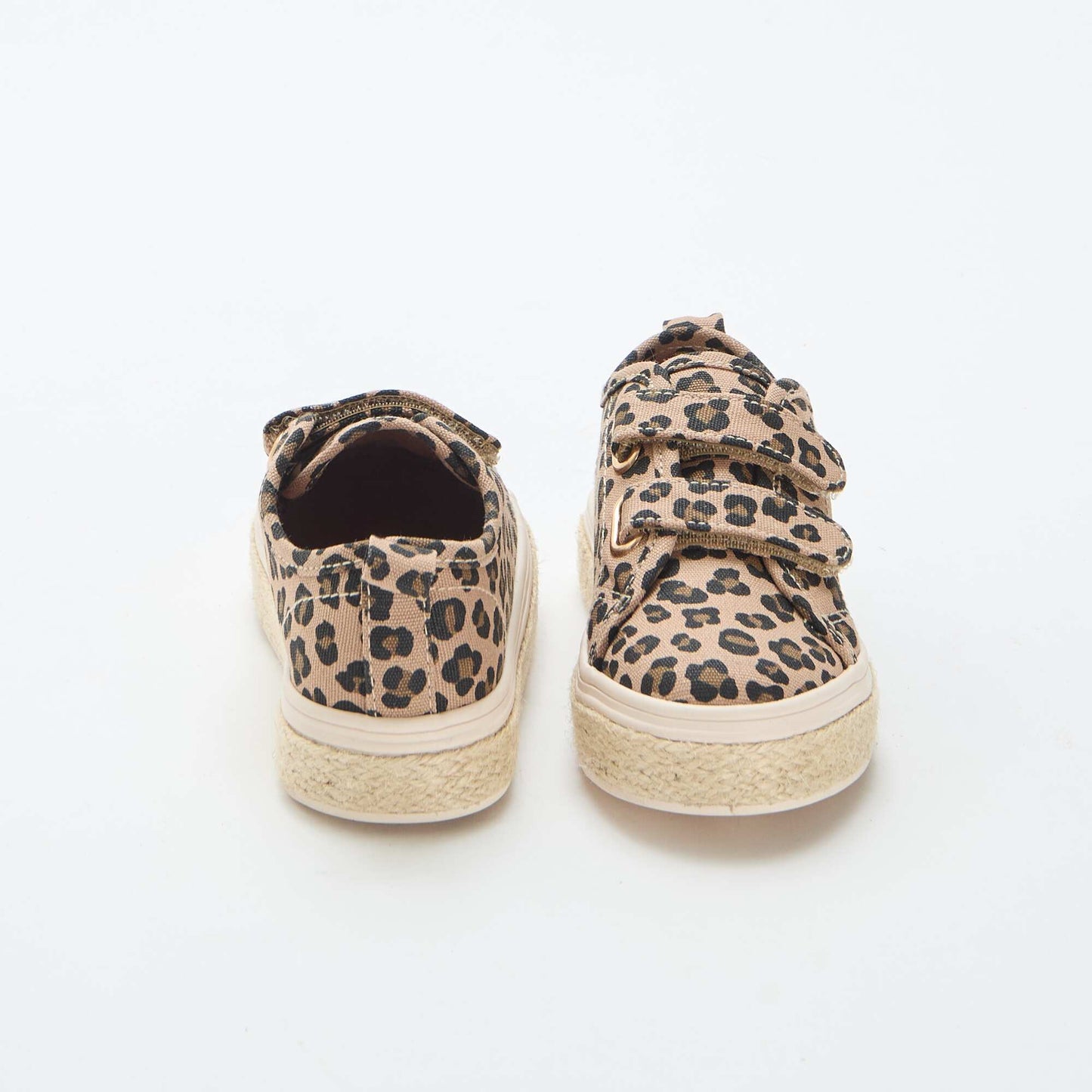 Canvas low-top sneakers with rope sole BROWN