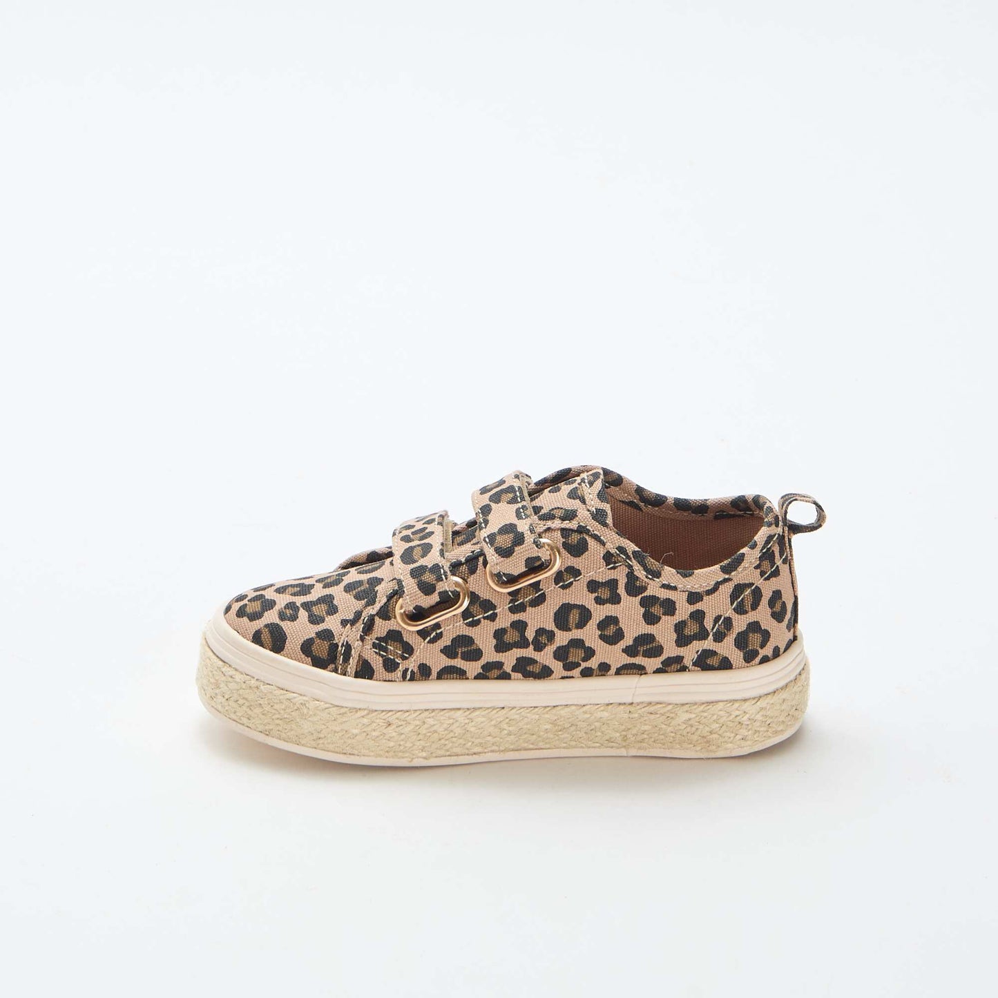 Canvas low-top sneakers with rope sole BROWN
