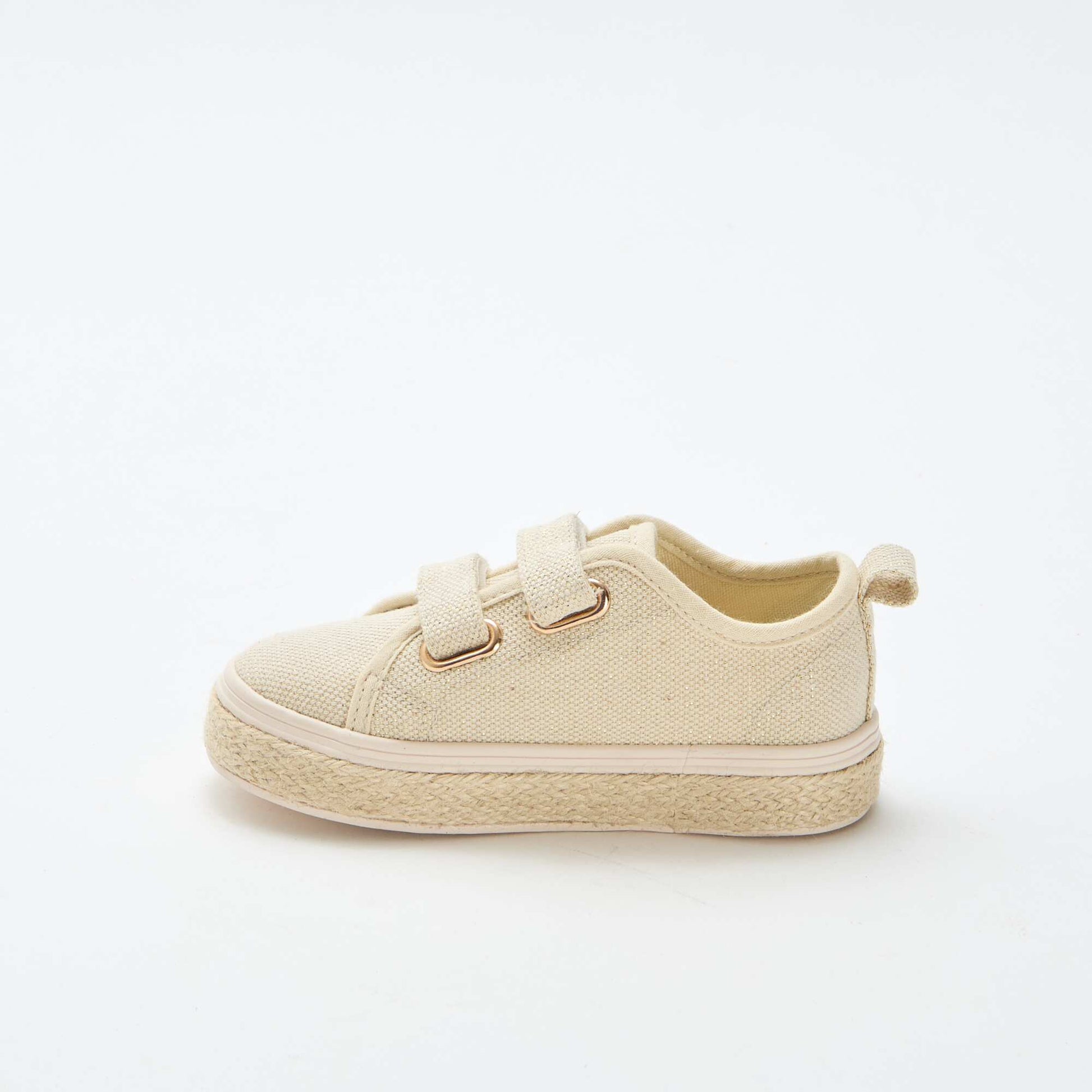 Low-top canvas sneakers with rope sole YELLOW