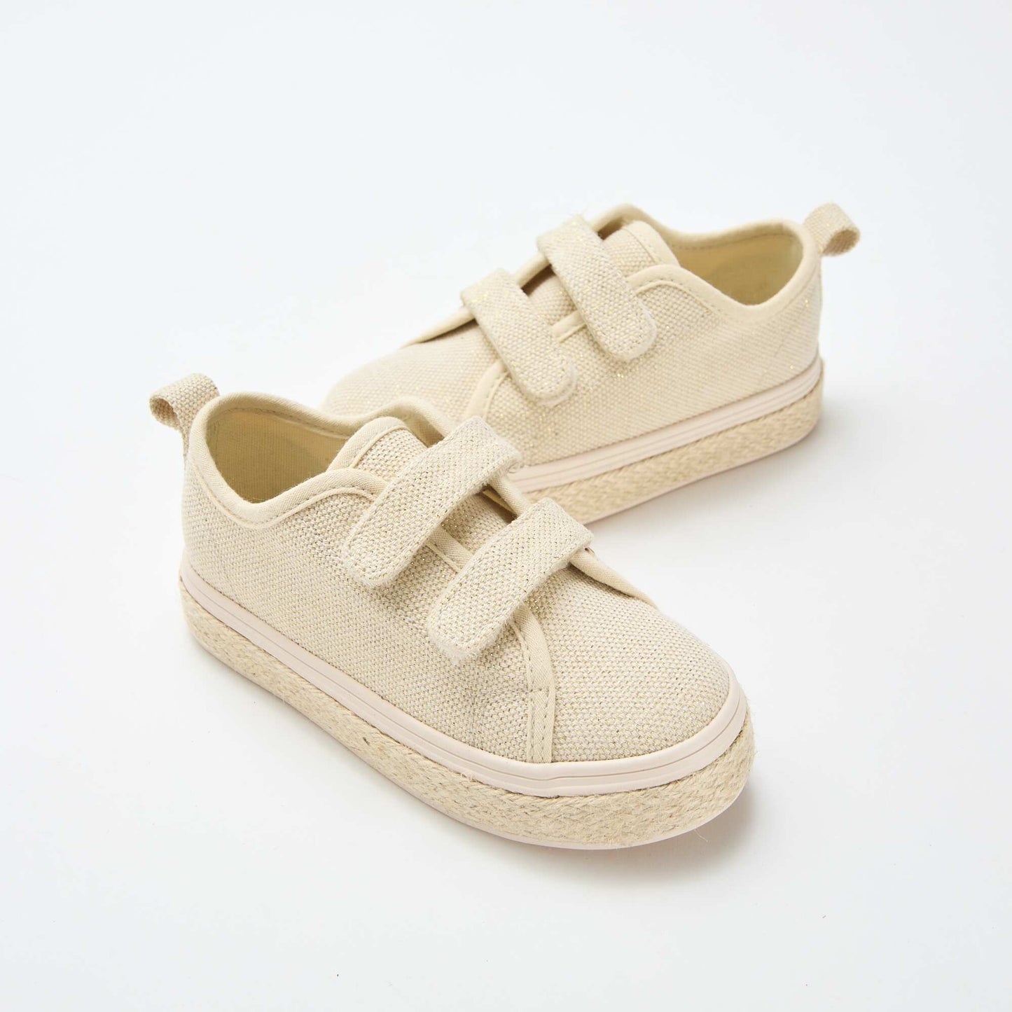 Low-top canvas sneakers with rope sole YELLOW