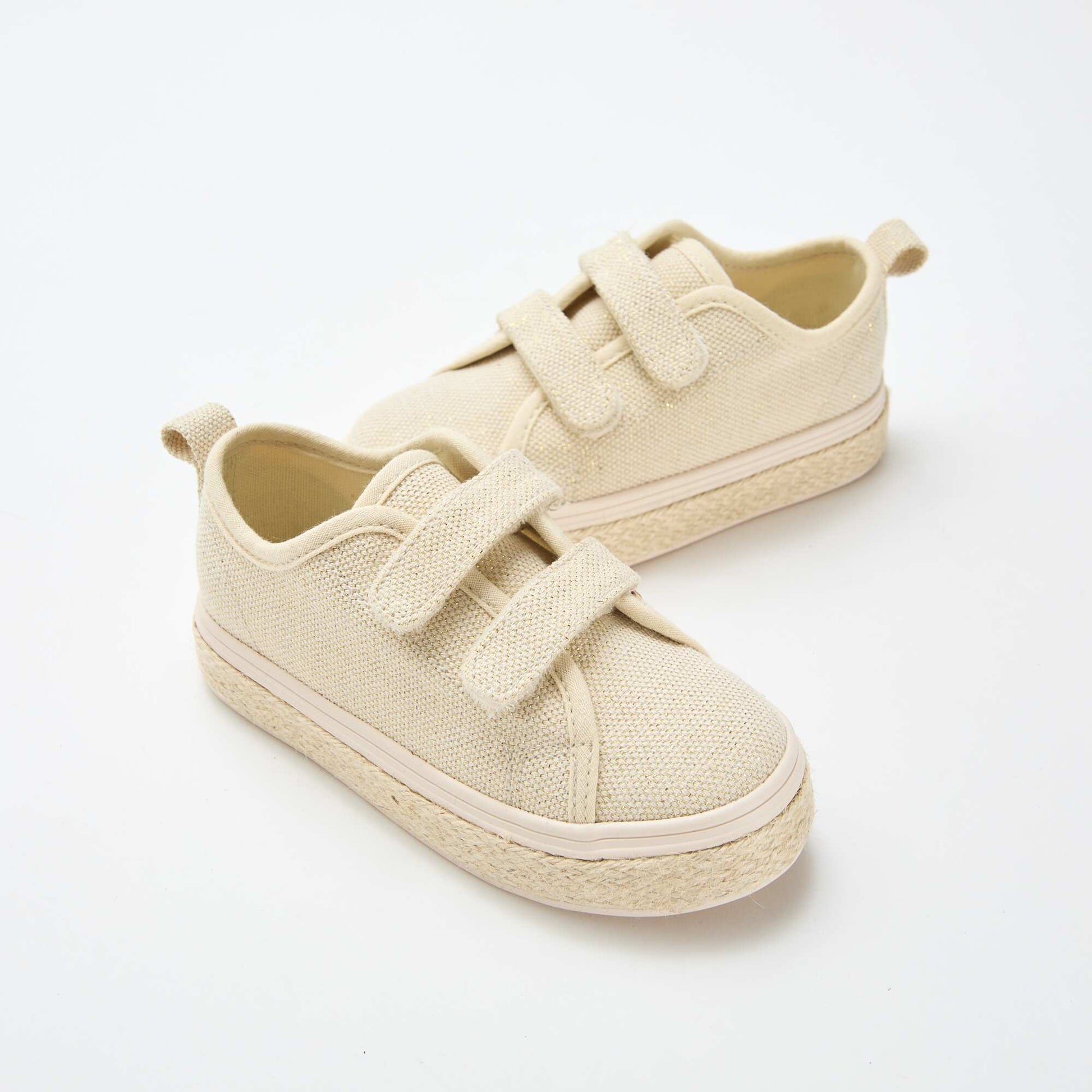 Low-top canvas sneakers with rope sole YELLOW