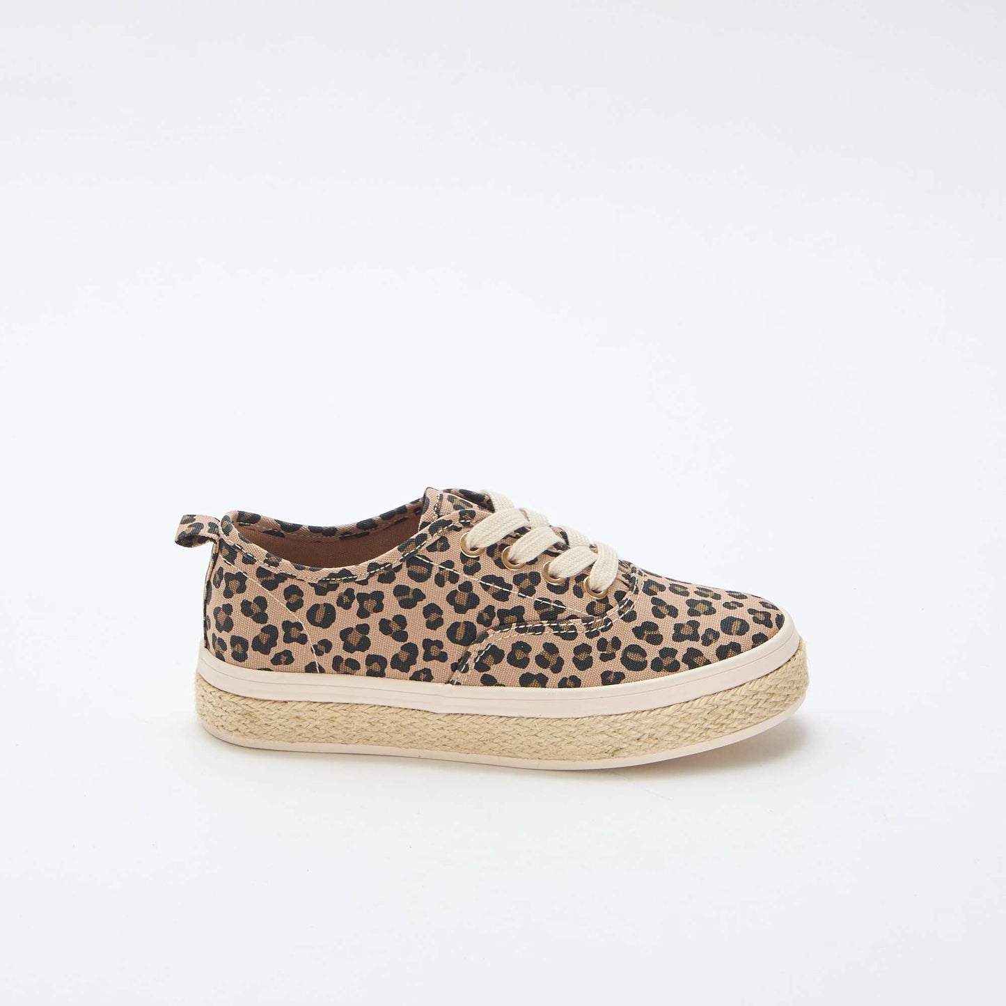 Low-top sneakers with rope sole BROWN