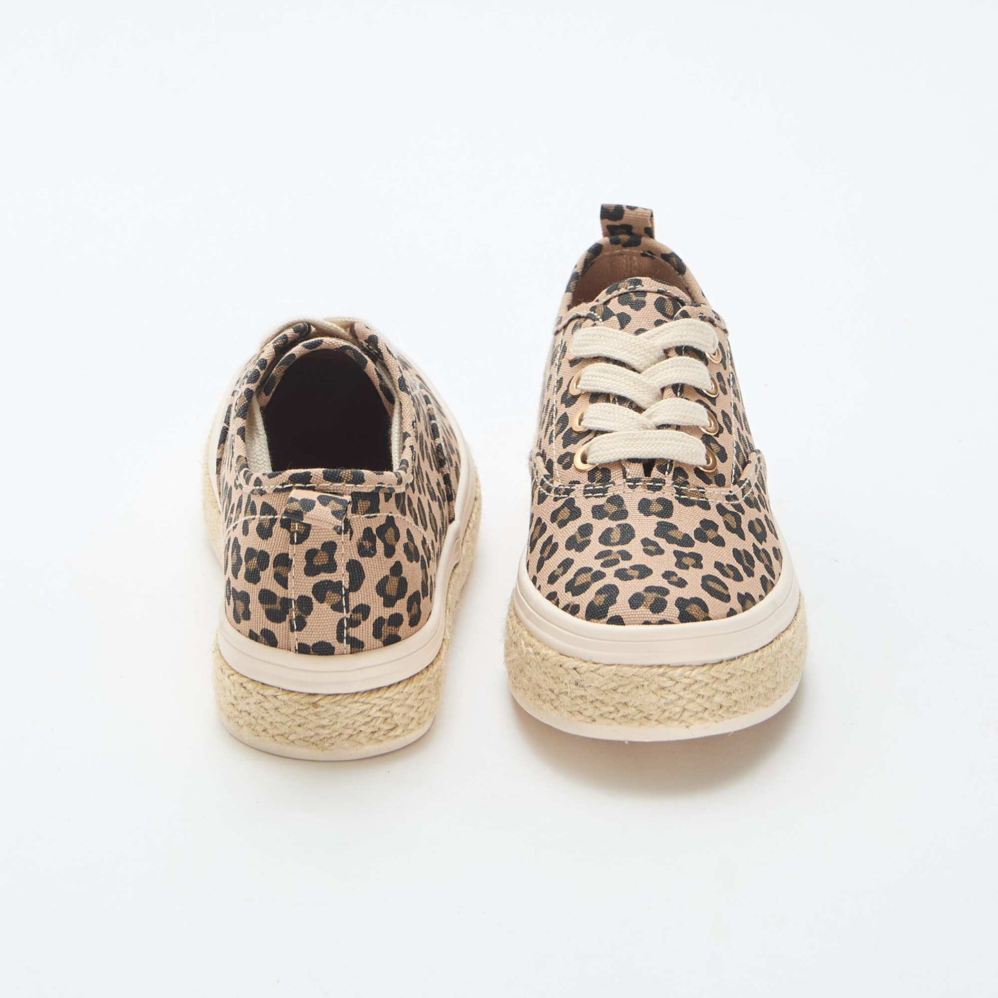 Low-top sneakers with rope sole BROWN