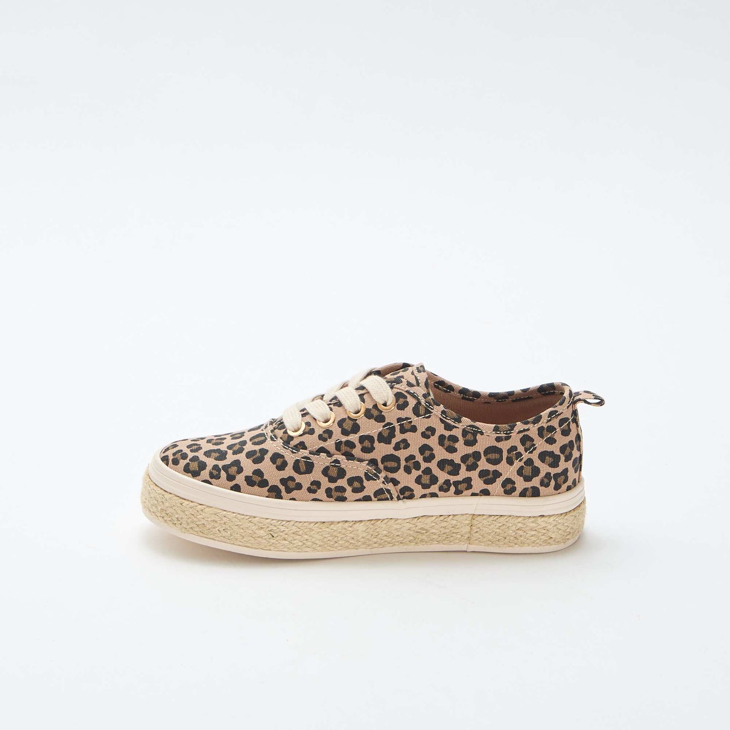 Low-top sneakers with rope sole BROWN
