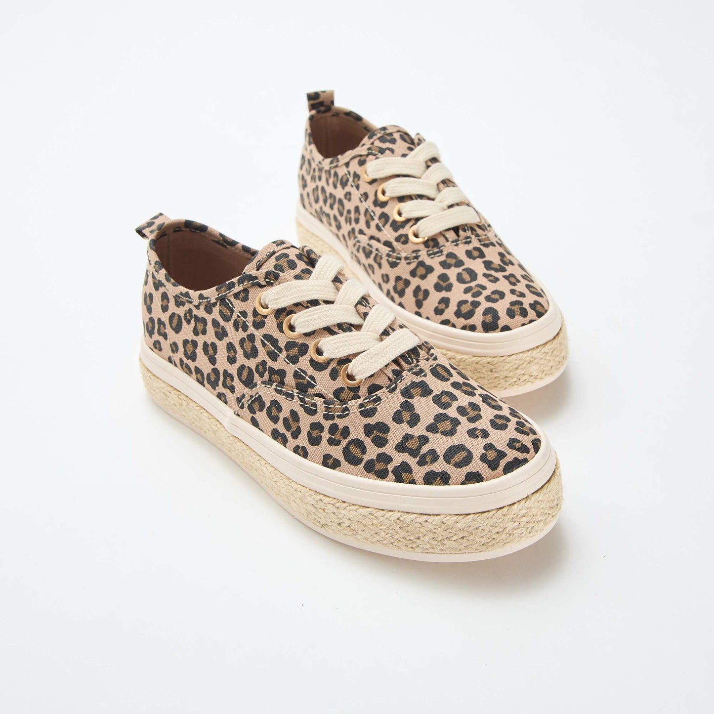 Low-top sneakers with rope sole BROWN