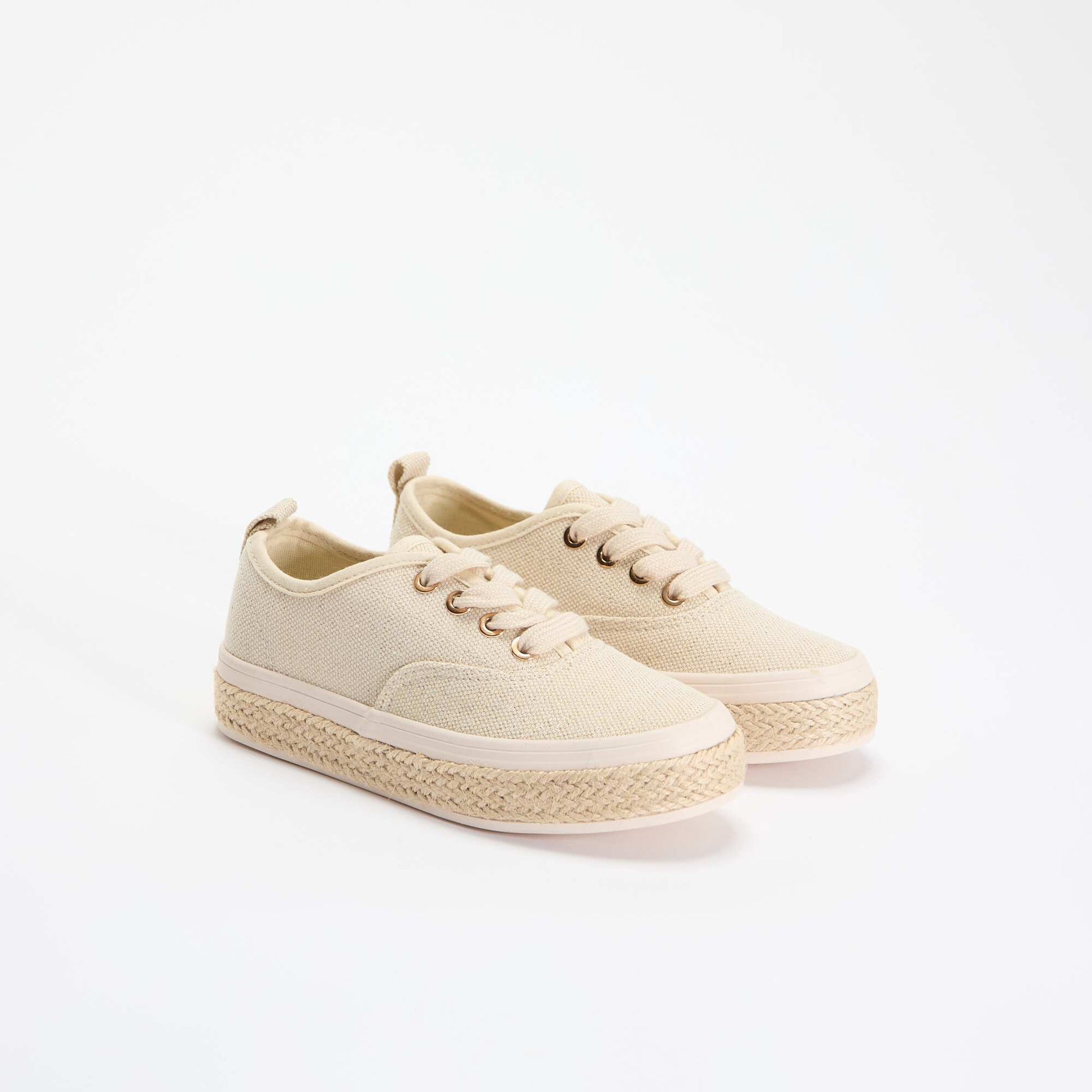 Low-top sneakers with rope sole YELLOW