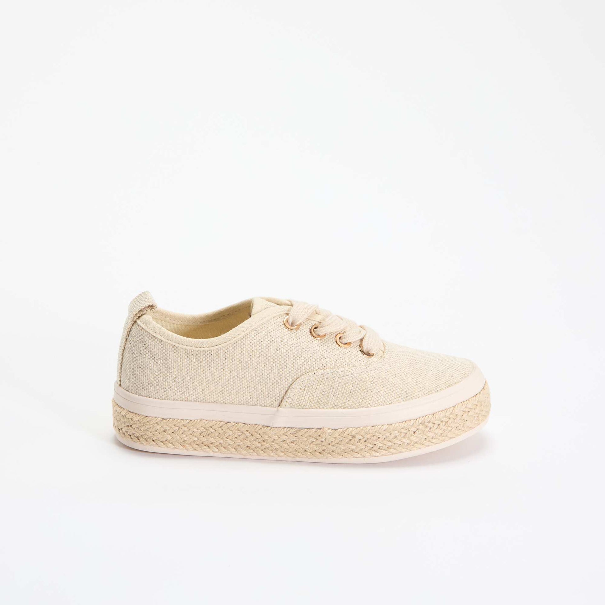 Low-top sneakers with rope sole YELLOW