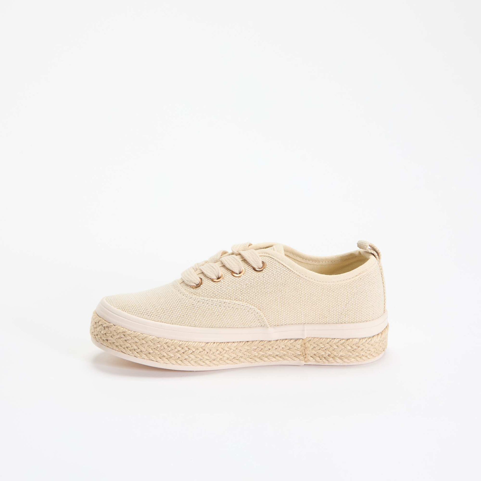 Low-top sneakers with rope sole YELLOW