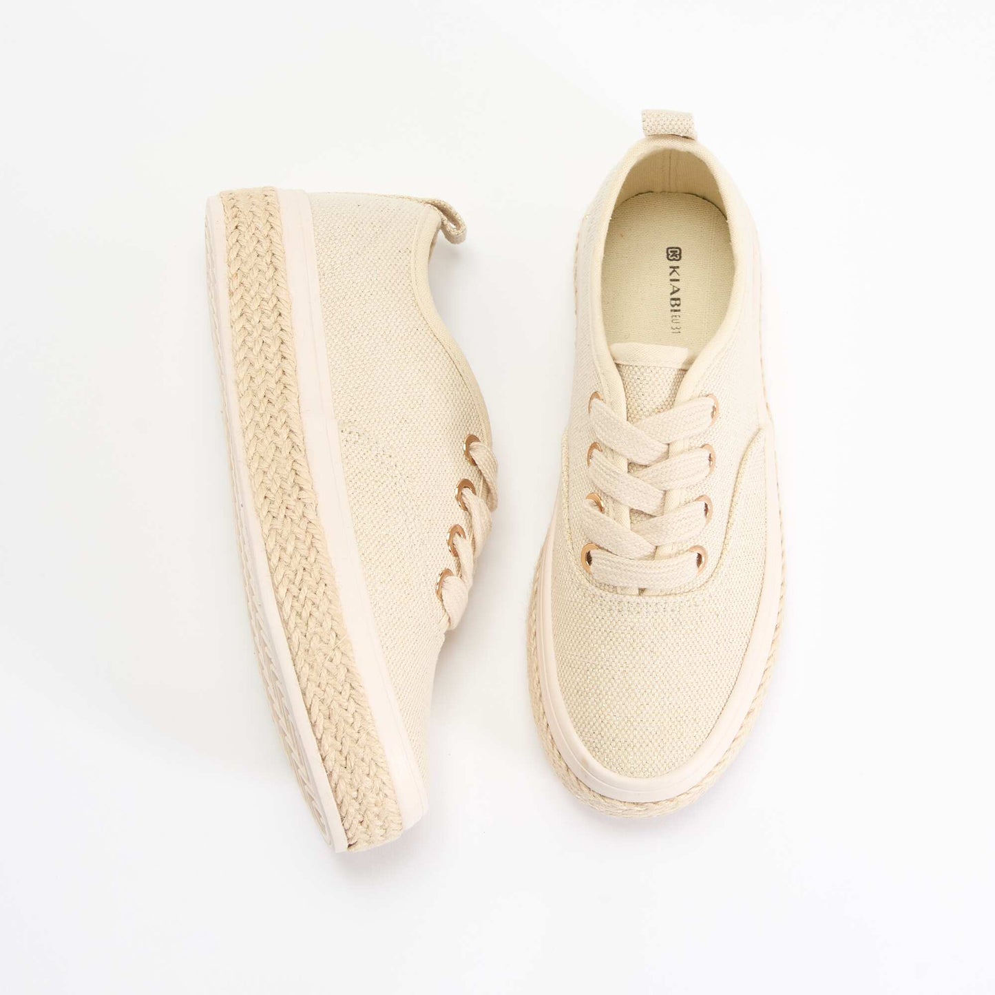 Low-top sneakers with rope sole YELLOW