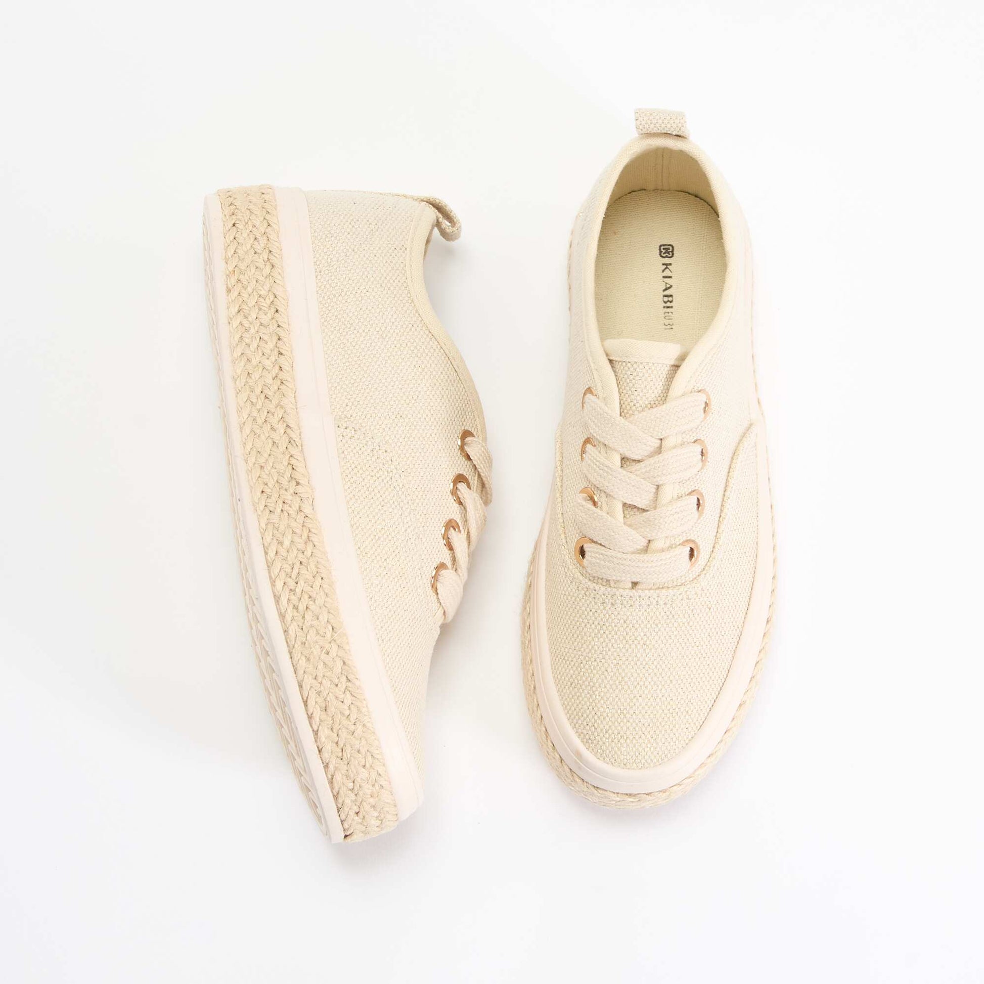 Low-top sneakers with rope sole YELLOW